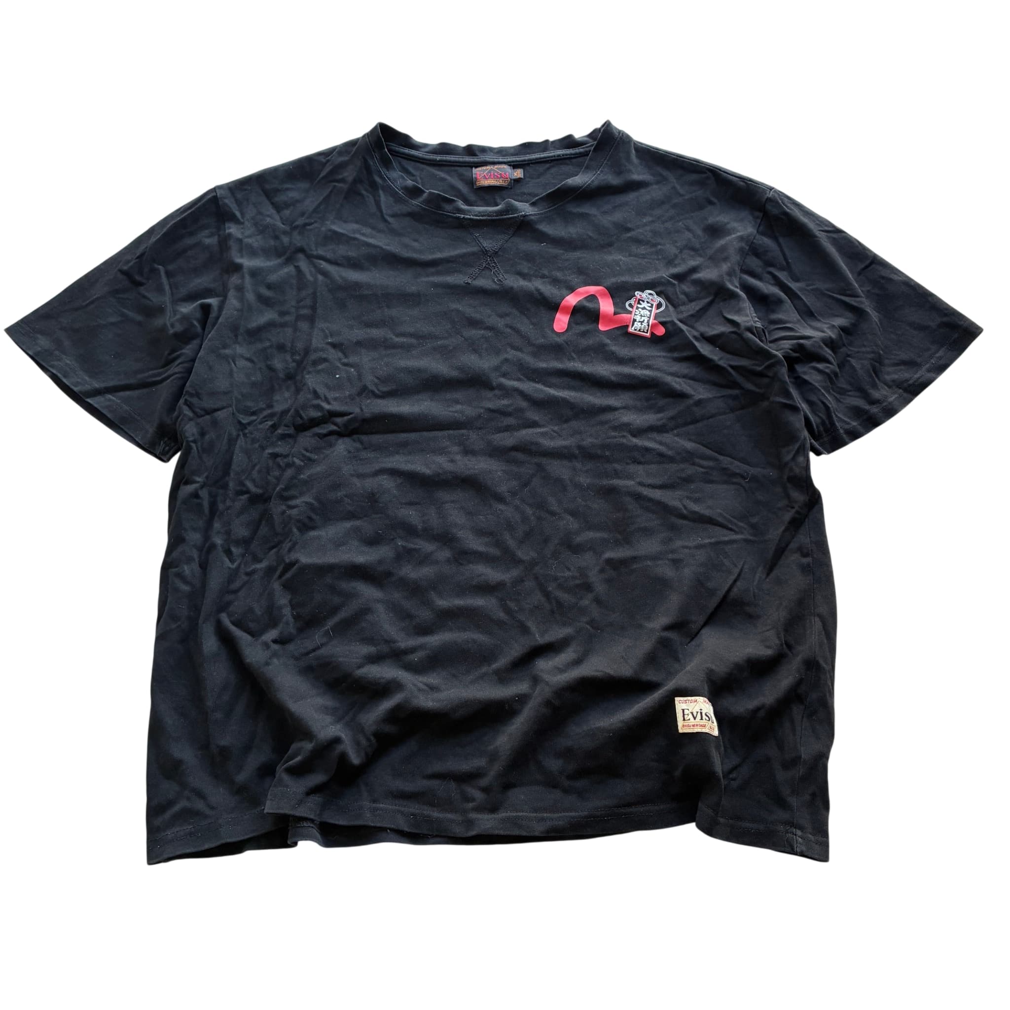 Evisu Black T-Shirt With Seagull Logo And Patch — photo 2 of 8