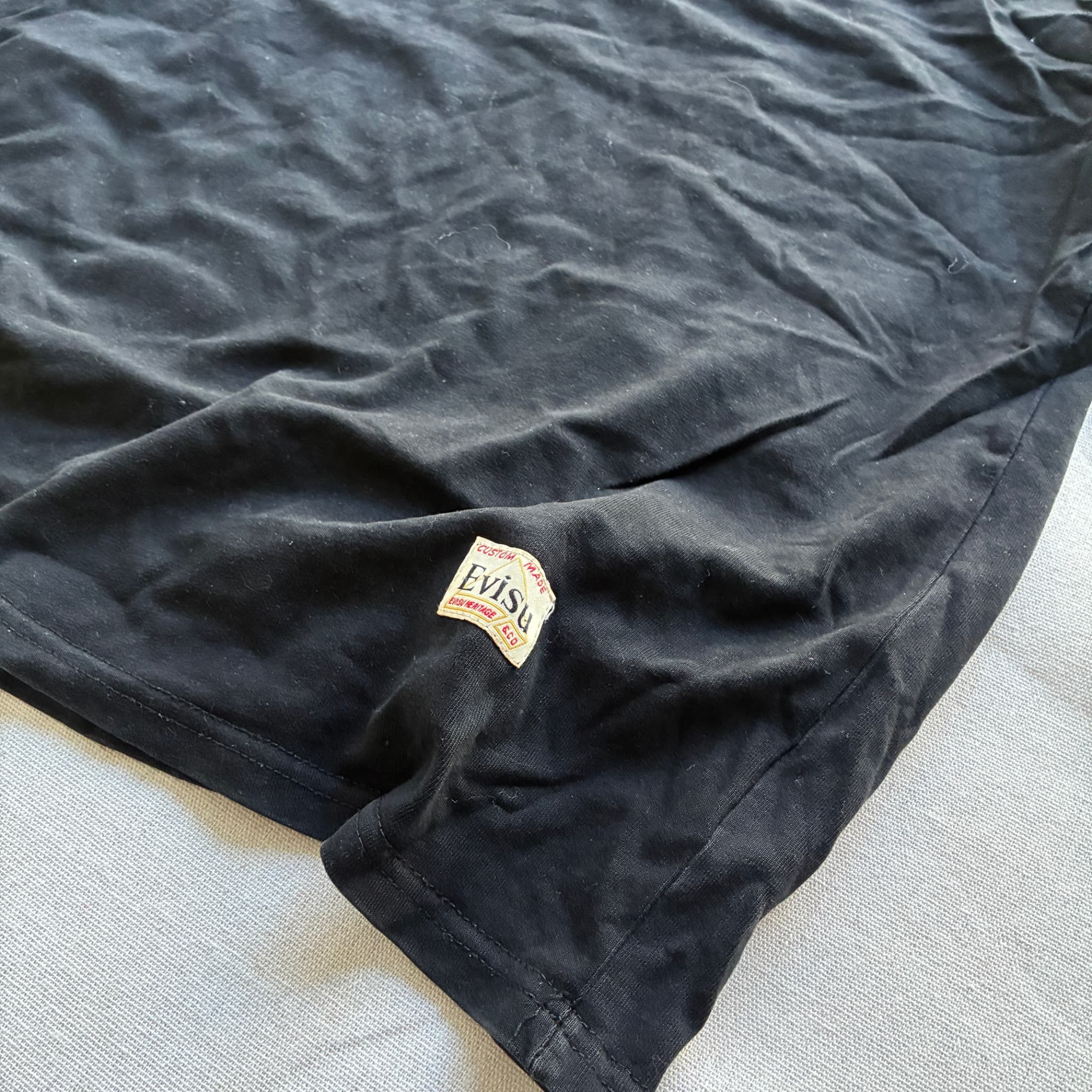 Evisu Black T-Shirt With Seagull Logo And Patch — photo 3 of 8