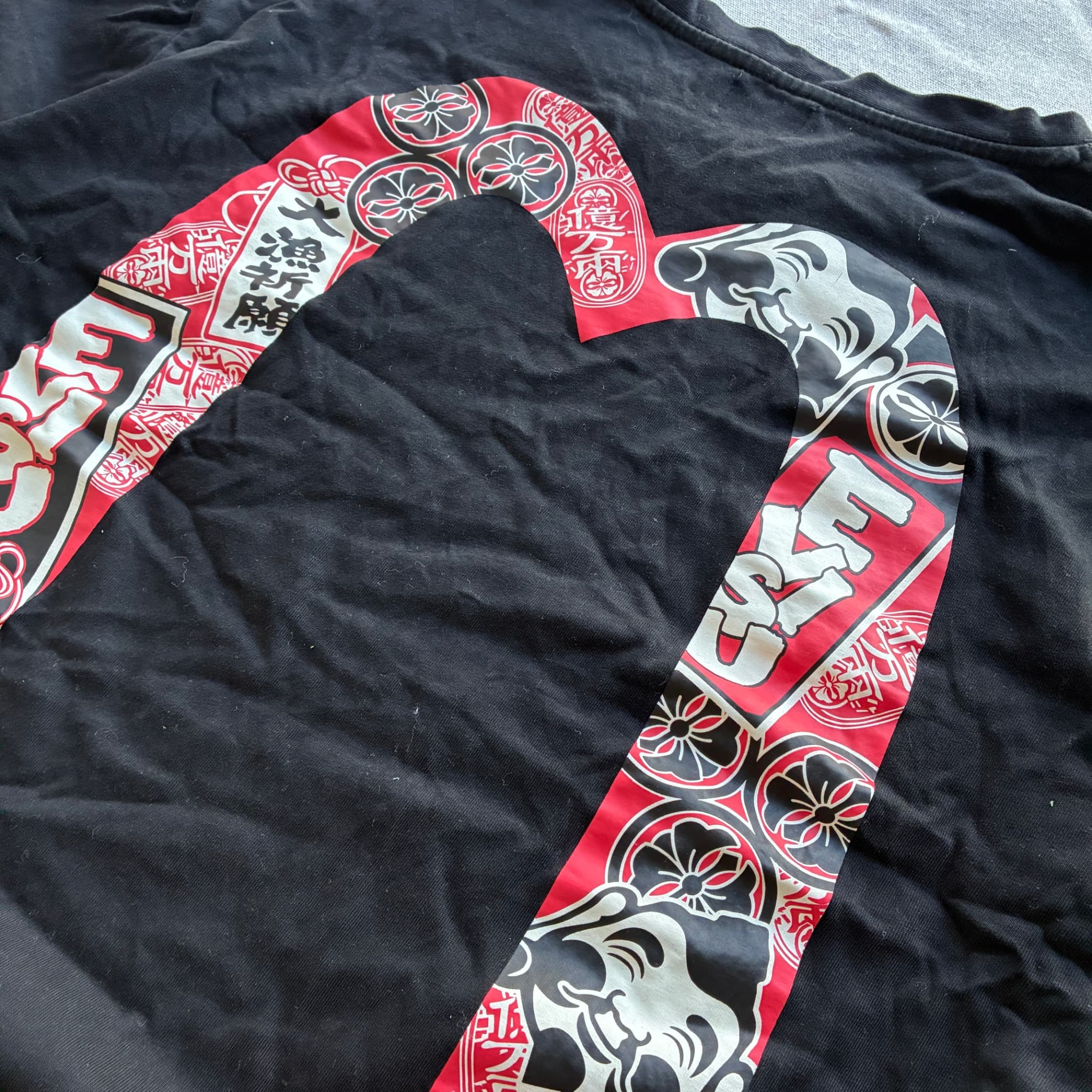 Evisu Black T-Shirt With Seagull Logo And Patch — photo 6 of 8
