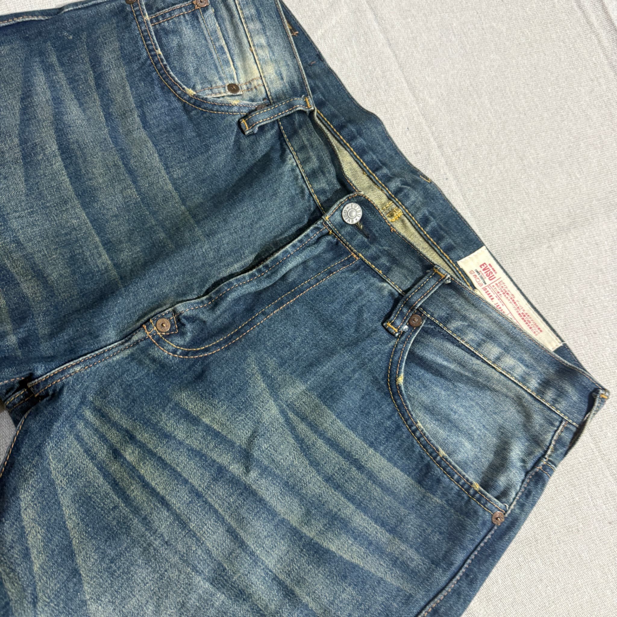 Evisu Blue Denim Jeans Straight Leg Men's Size 36 — photo 3 of 7