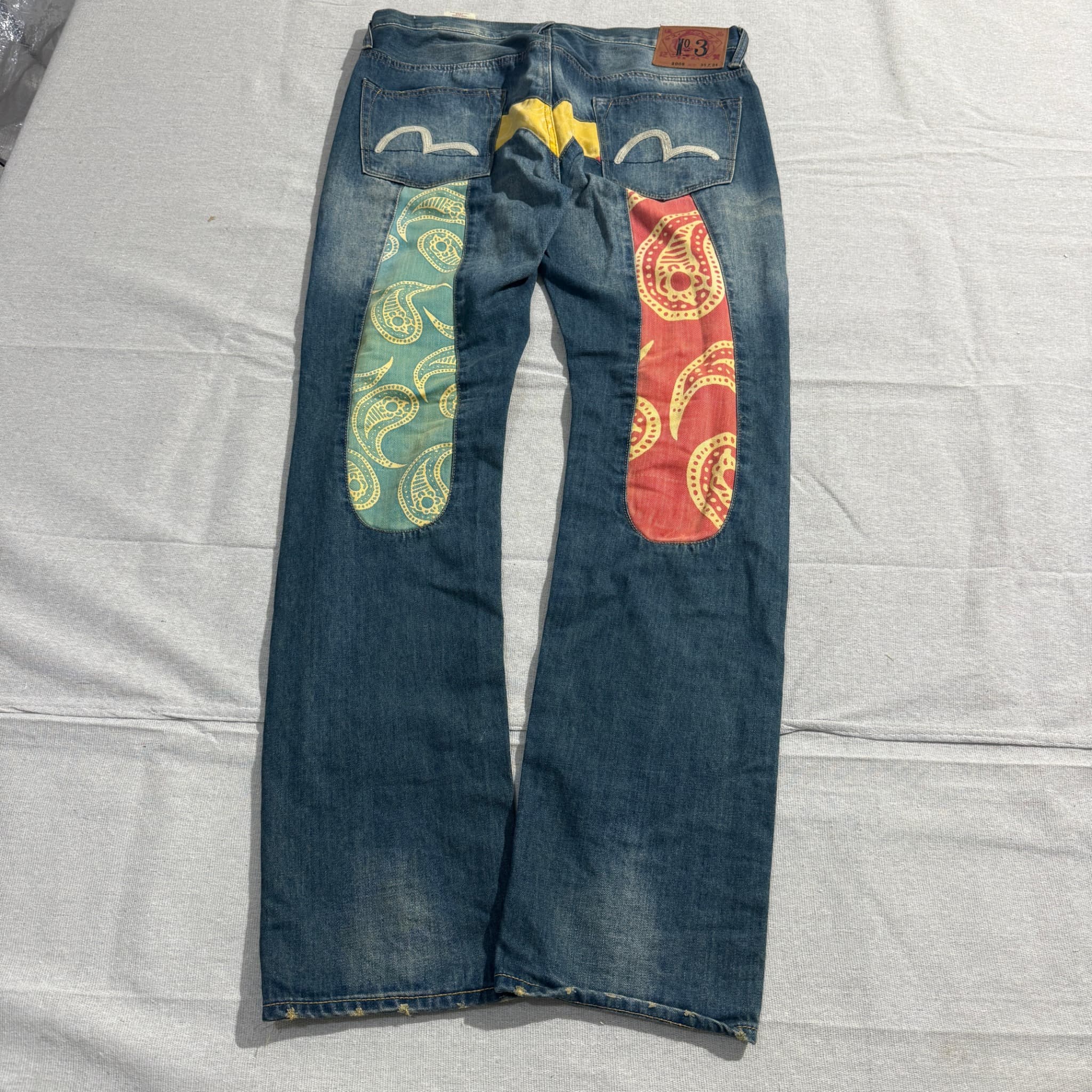 Evisu Blue Denim Jeans Straight Leg Men's Size 36 — photo 6 of 7