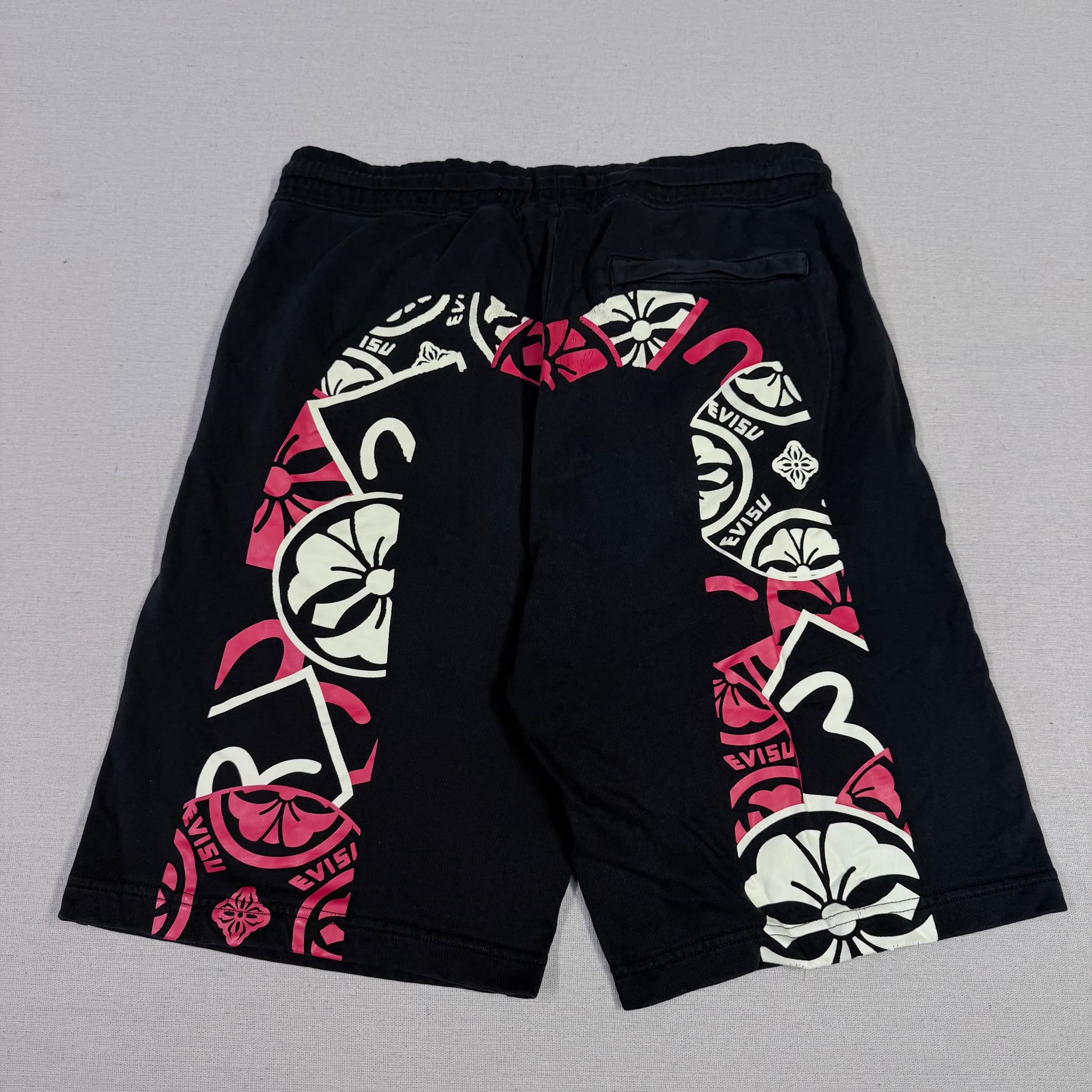 Evisu Custom Made Black Sweat Shorts With Graphic Print Size S — photo 1 of 8