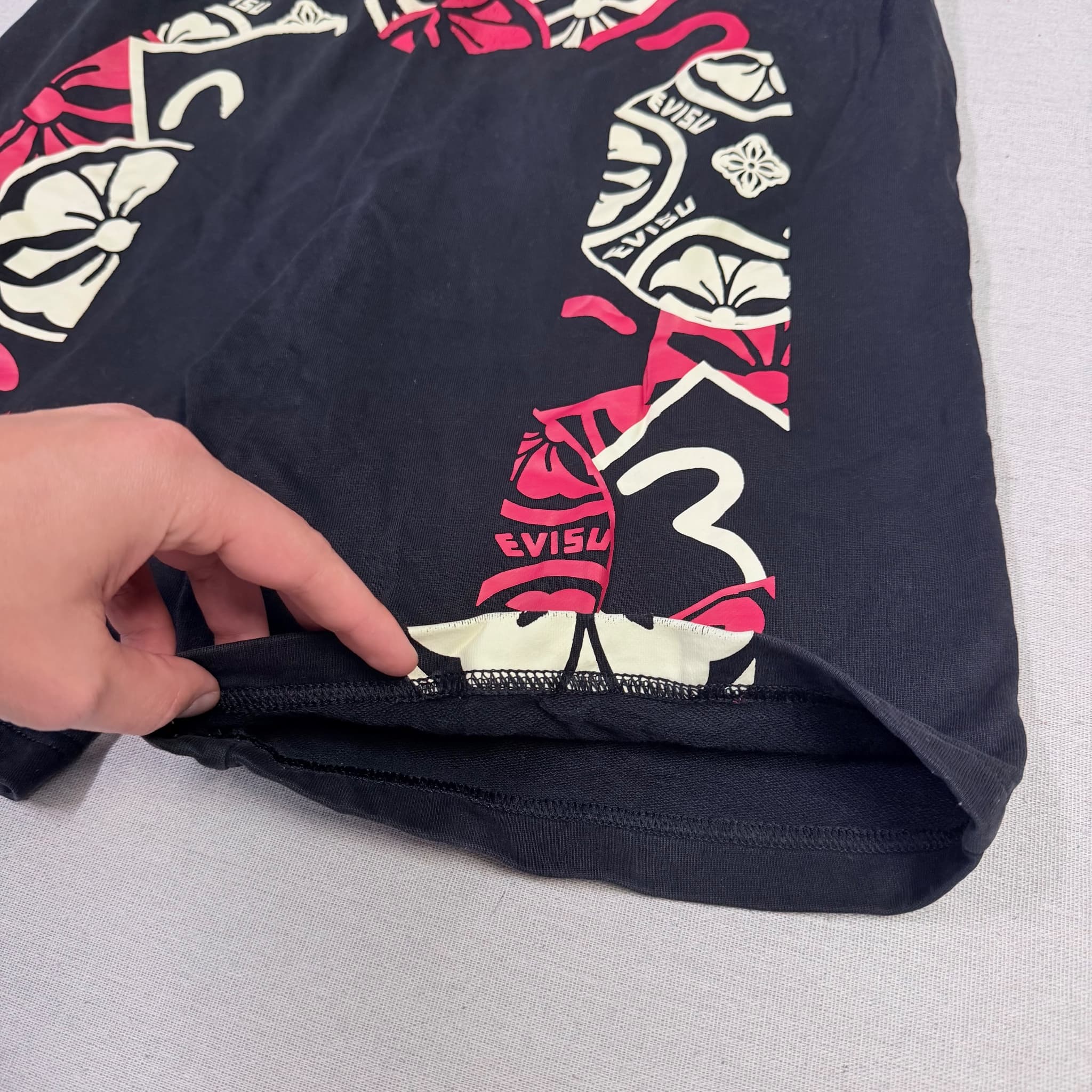 Evisu Custom Made Black Sweat Shorts With Graphic Print Size S — photo 3 of 8