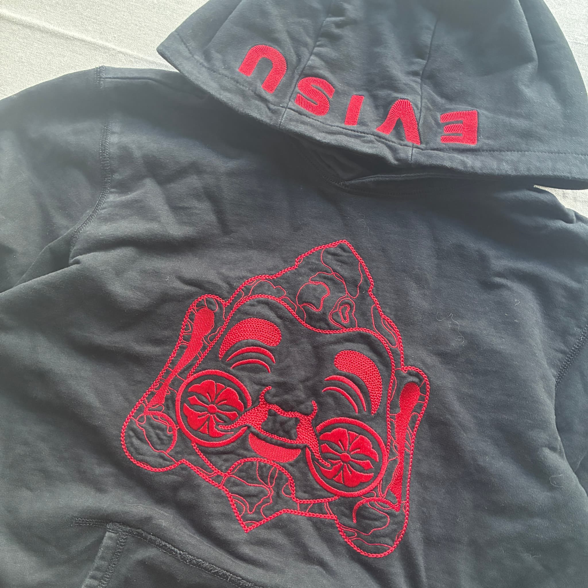 Evisu Daicock Buddha Embroidered Hoodie Black M — photo 3 of 6