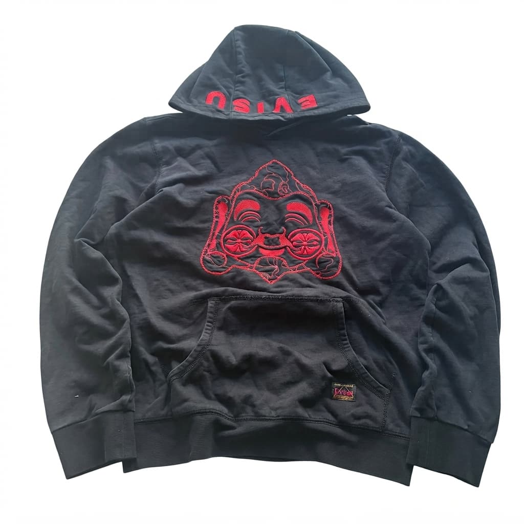 Evisu Daicock Buddha Embroidered Hoodie Black M — photo 1 of 6