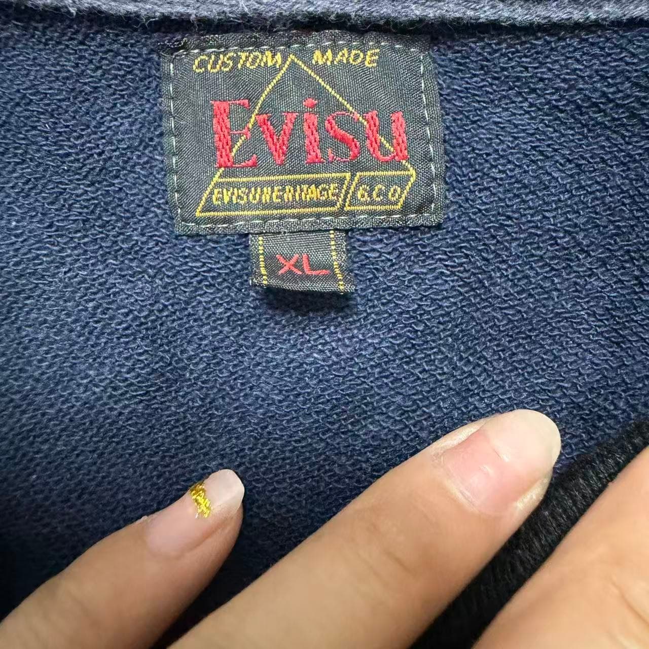 Evisu Daikoku God Logo Varsity Jacket Navy Grey XL — photo 5 of 7