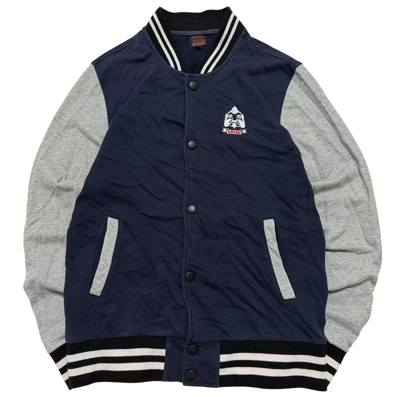 Evisu Daikoku God Logo Varsity Jacket Navy Grey XL — photo 1 of 7