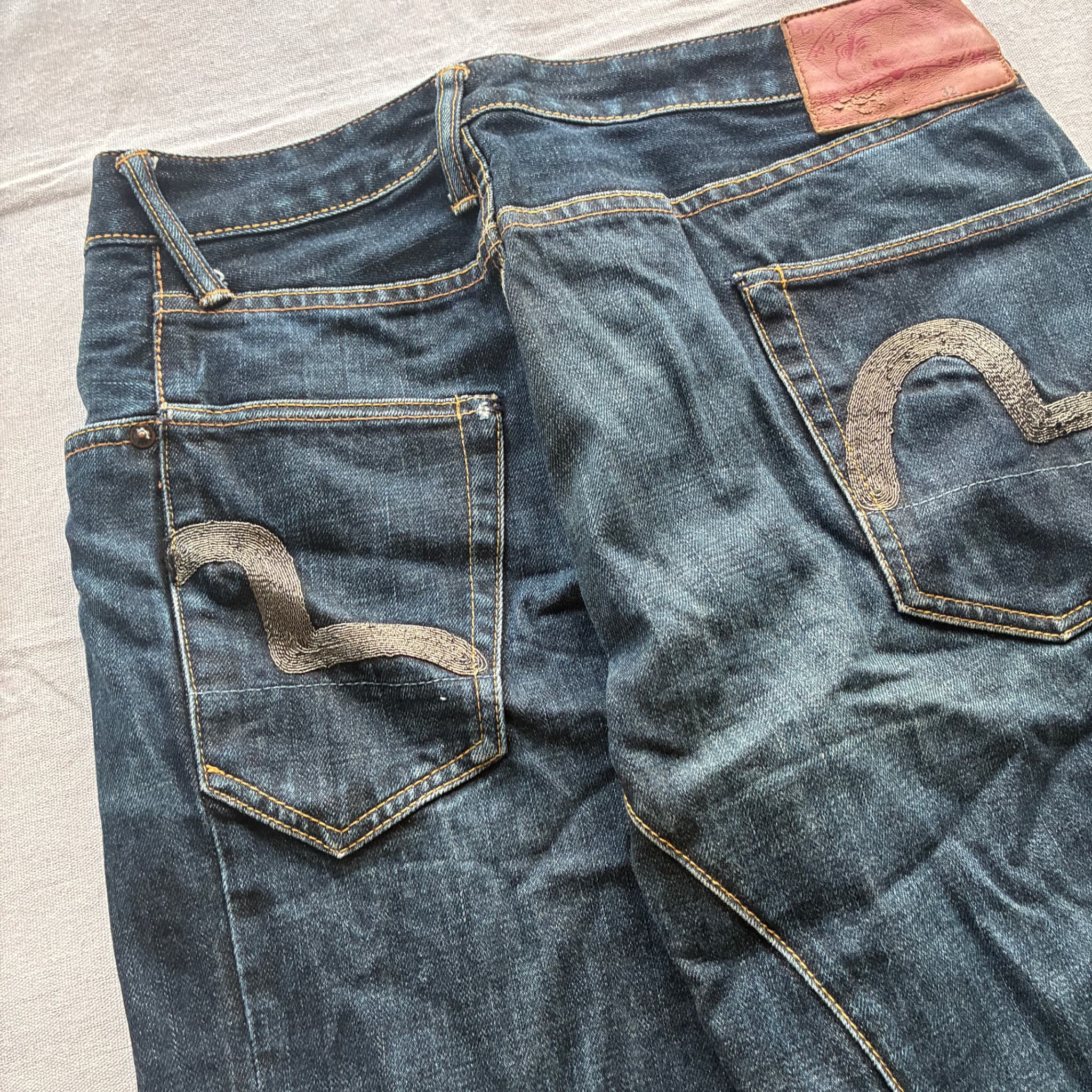 Evisu Dark Wash Denim Jeans Baggy Vintage 2000s Release Size 32 — photo 5 of 7
