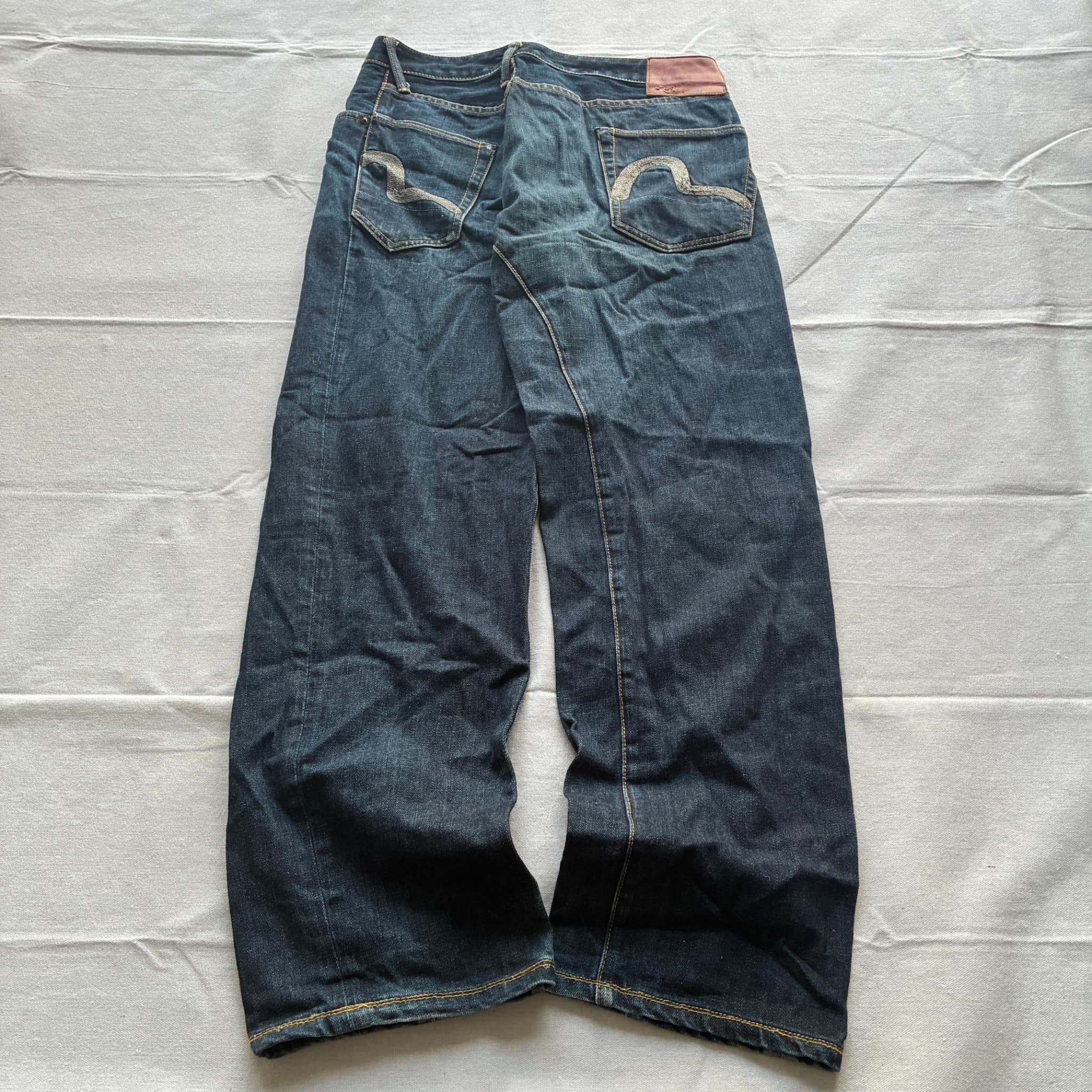 Evisu Dark Wash Denim Jeans Baggy Vintage 2000s Release Size 32 — photo 4 of 7