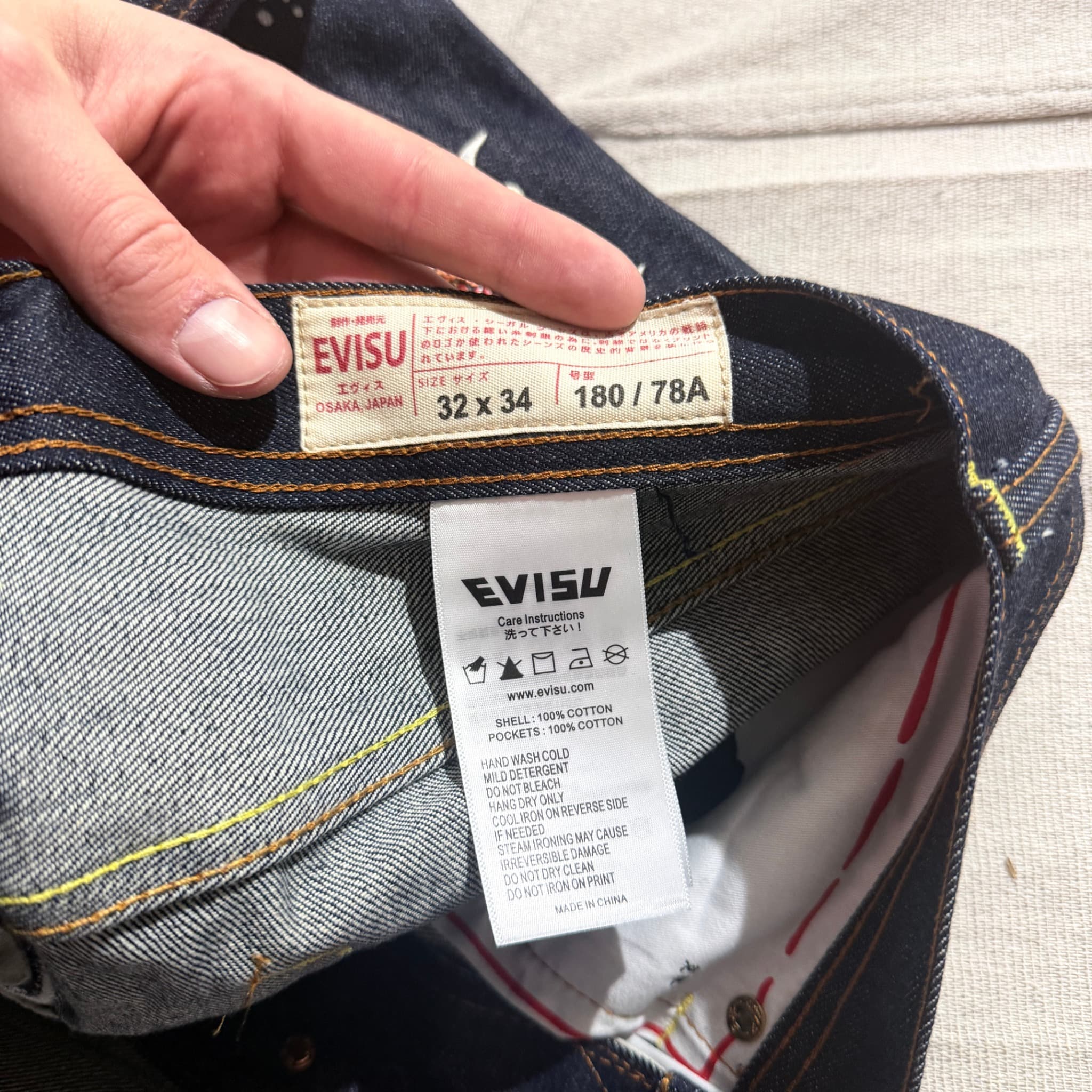 Evisu Daruma And Dragon Embroidered Selvedge Denim Jeans — photo 6 of 14