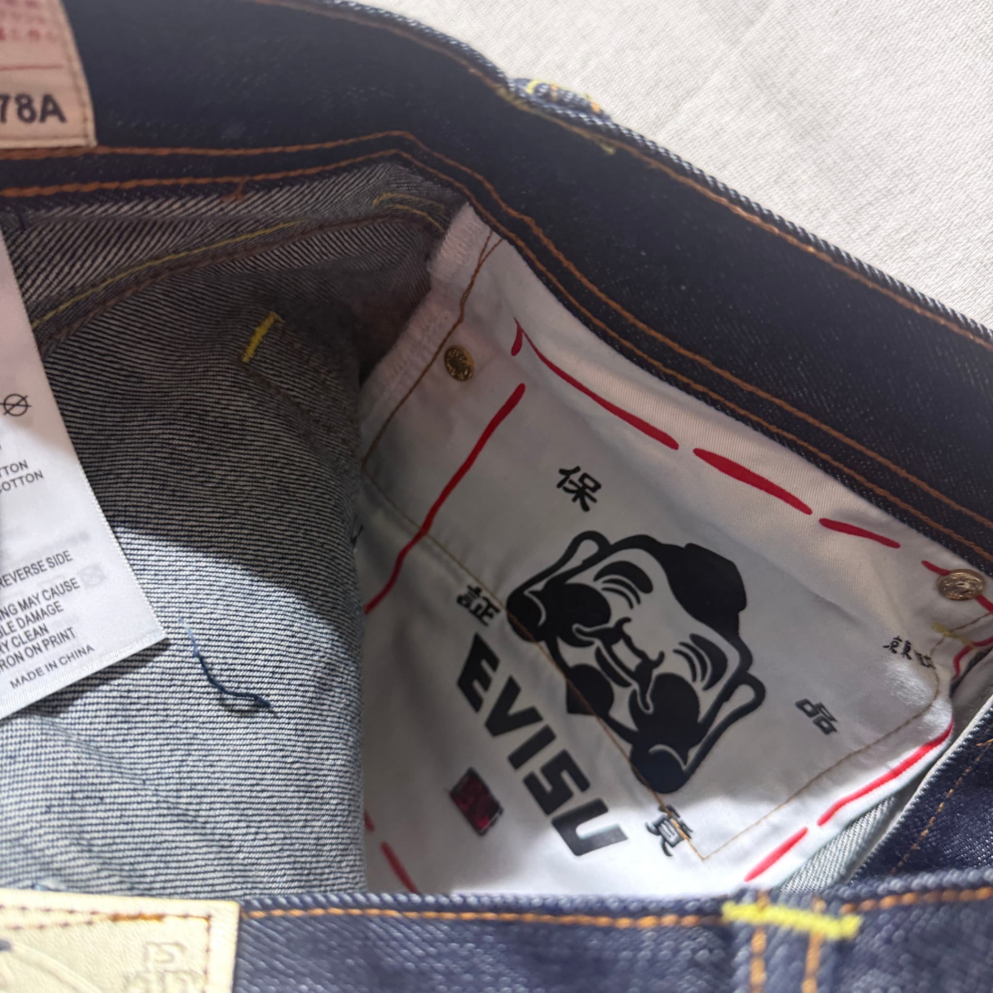 Evisu Daruma And Dragon Embroidered Selvedge Denim Jeans — photo 8 of 14