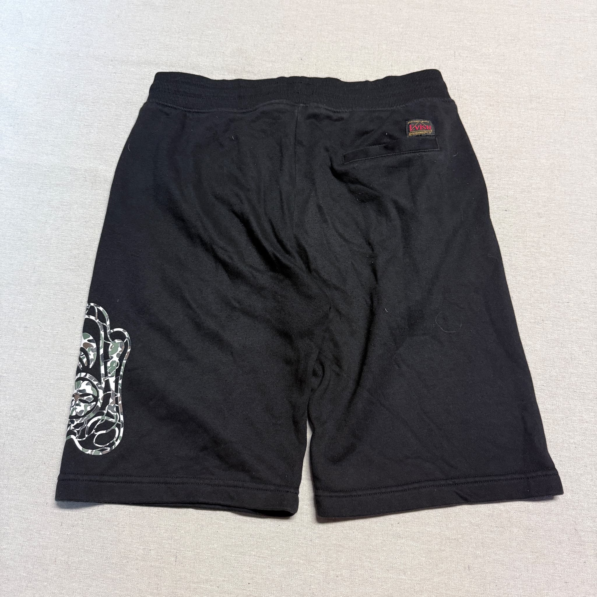 Evisu Daruma Camo Print Sweat Shorts Black Size XL — photo 4 of 5