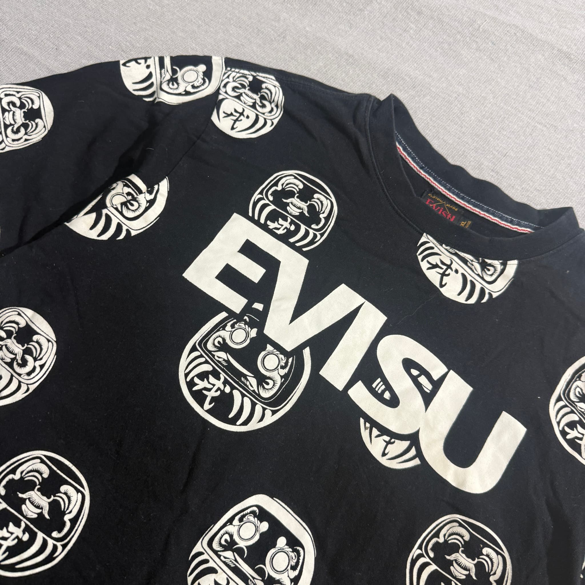 Evisu Daruma Print T-Shirt Black Size XL — photo 4 of 6