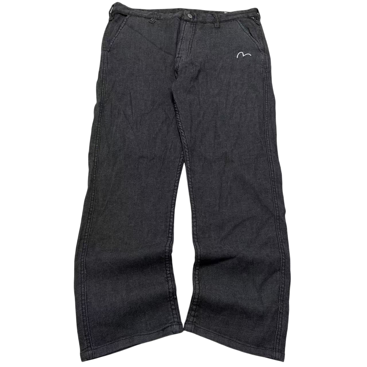 Evisu Embroidered Seagull Logo Grey Denim Jeans — photo 1 of 9