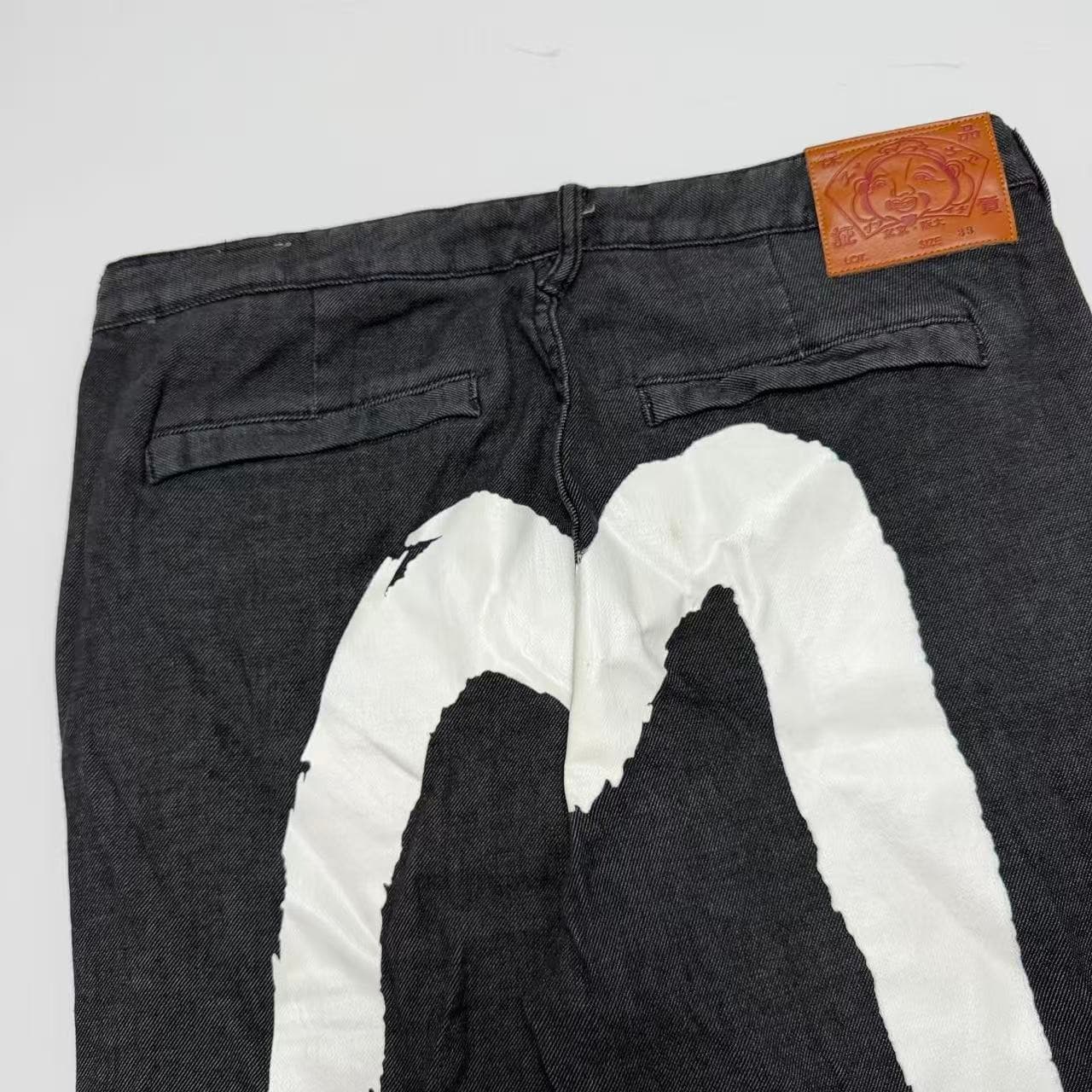 Evisu Embroidered Seagull Logo Grey Denim Jeans — photo 4 of 9