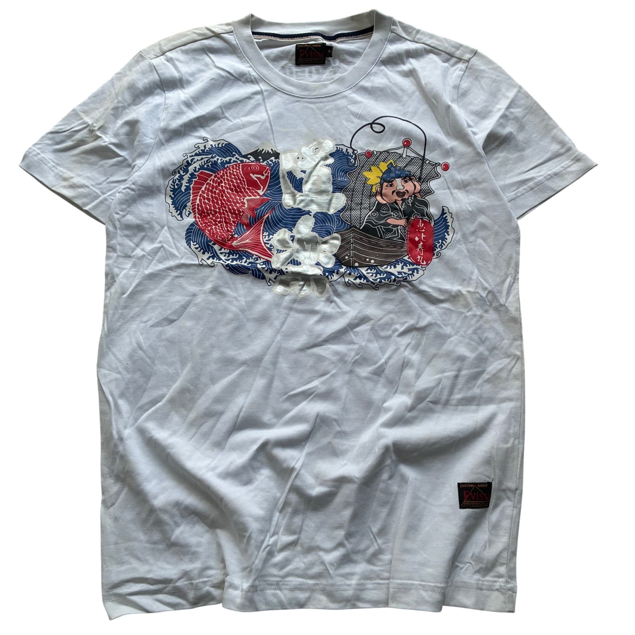 Evisu God Of Wealth Graphic T-Shirt White Size M