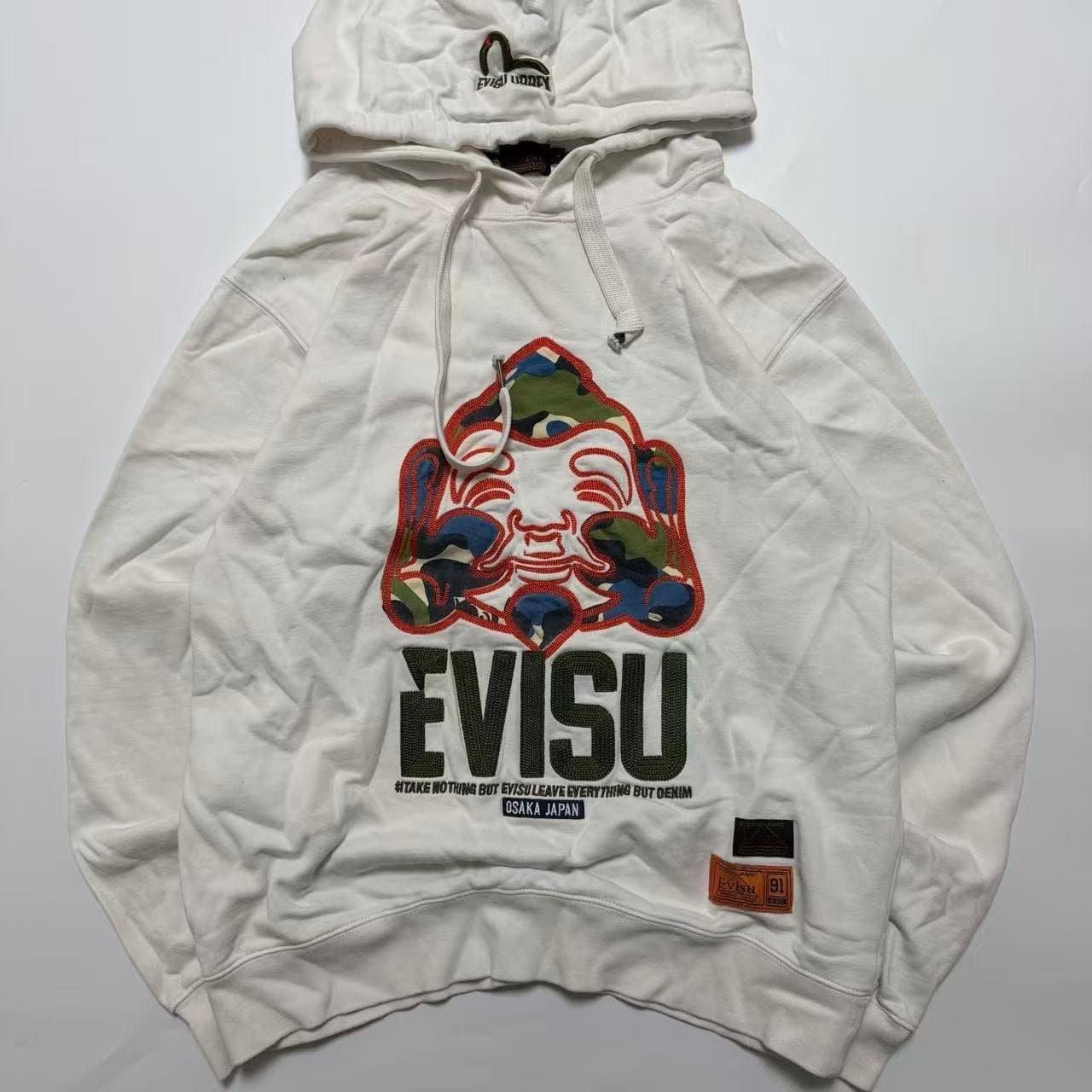 Evisu Godhead Camo Embroidery Hoodie White Size M — photo 1 of 8