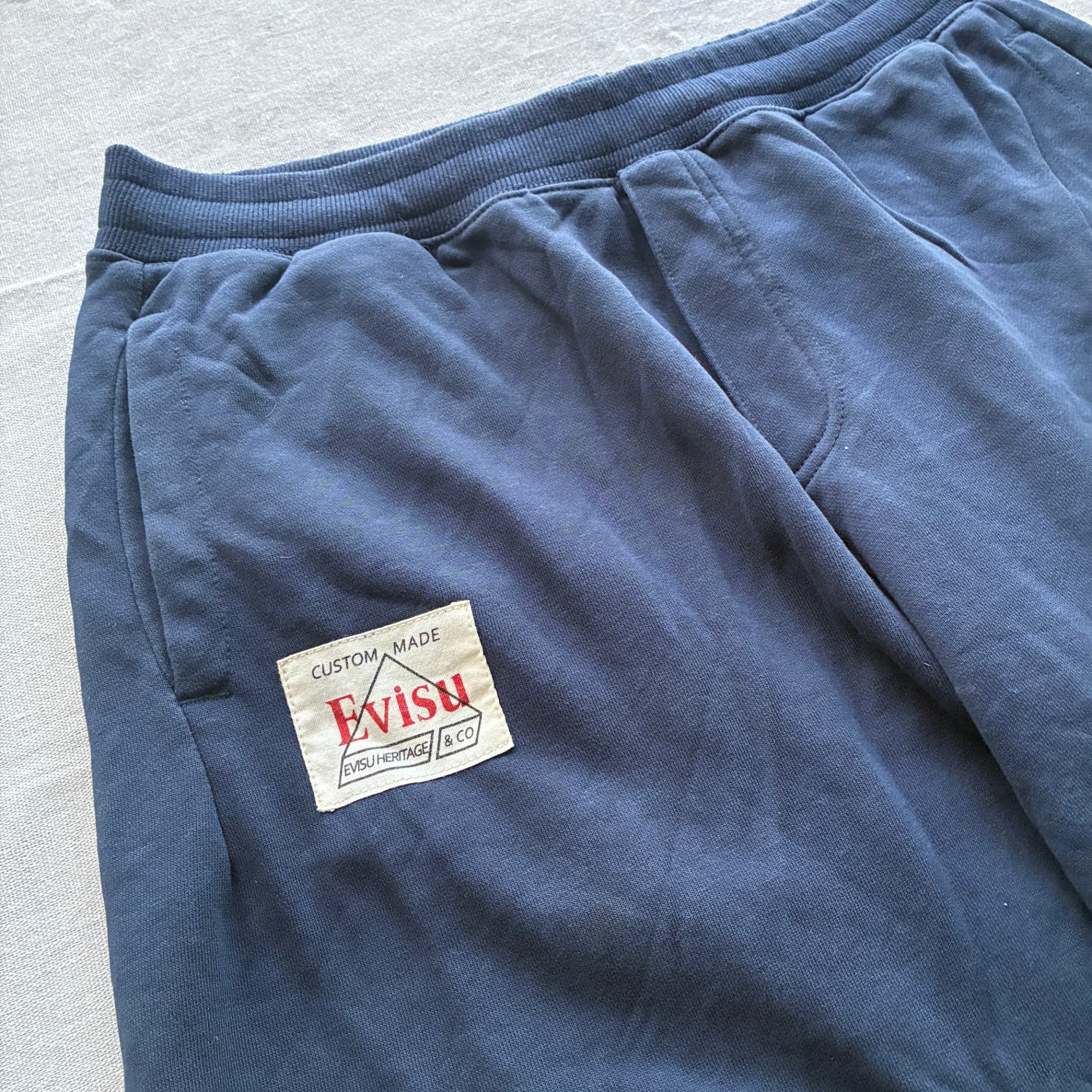 Evisu Heritage & Co. Navy Sweat Shorts With Logo Patch — photo 2 of 7