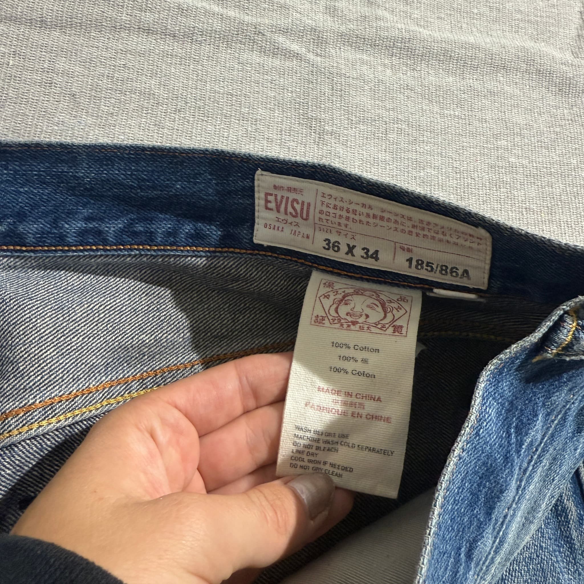 Evisu Heritage Denim Jeans Blue Painted Seagull Men's Size 36 — photo 4 of 9