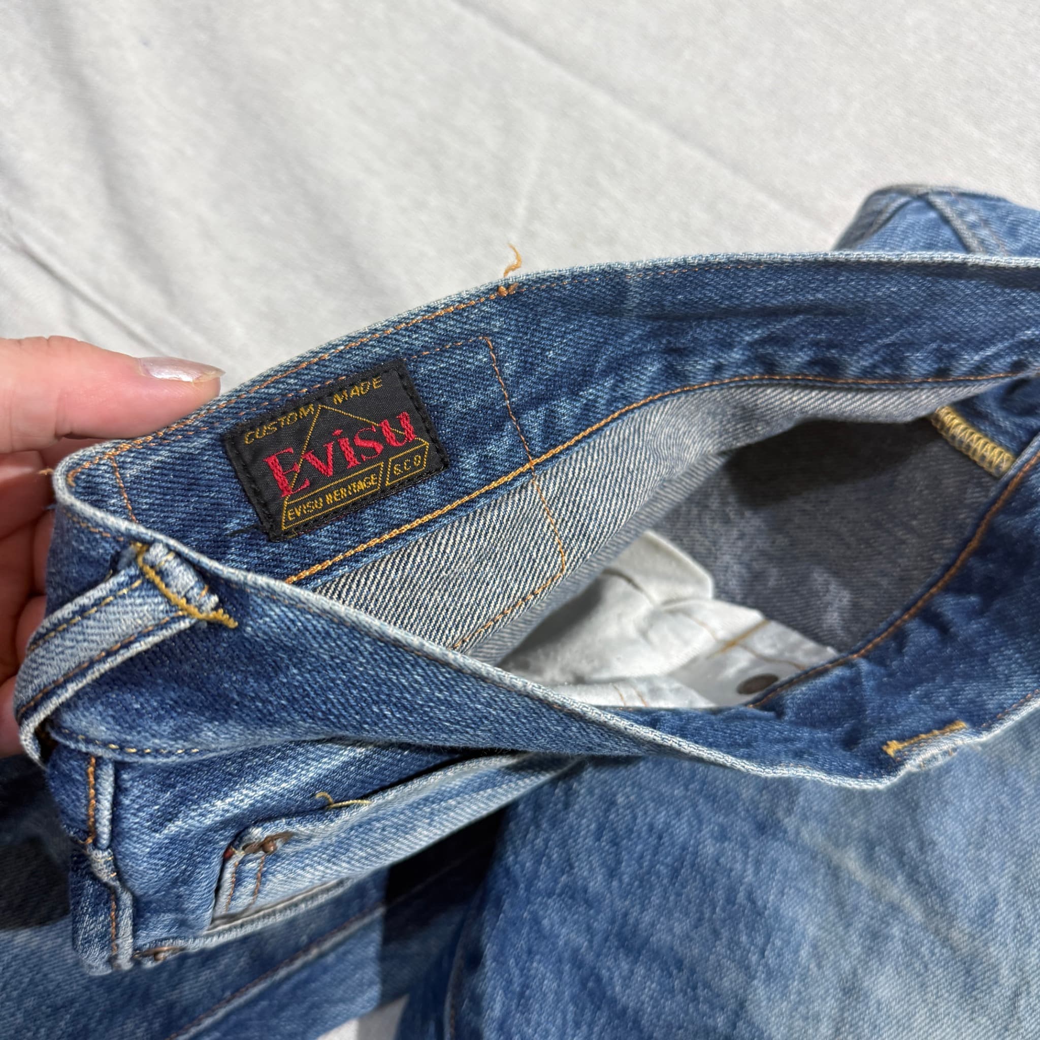 Evisu Heritage Denim Jeans Blue Painted Seagull Men's Size 36 — photo 5 of 9
