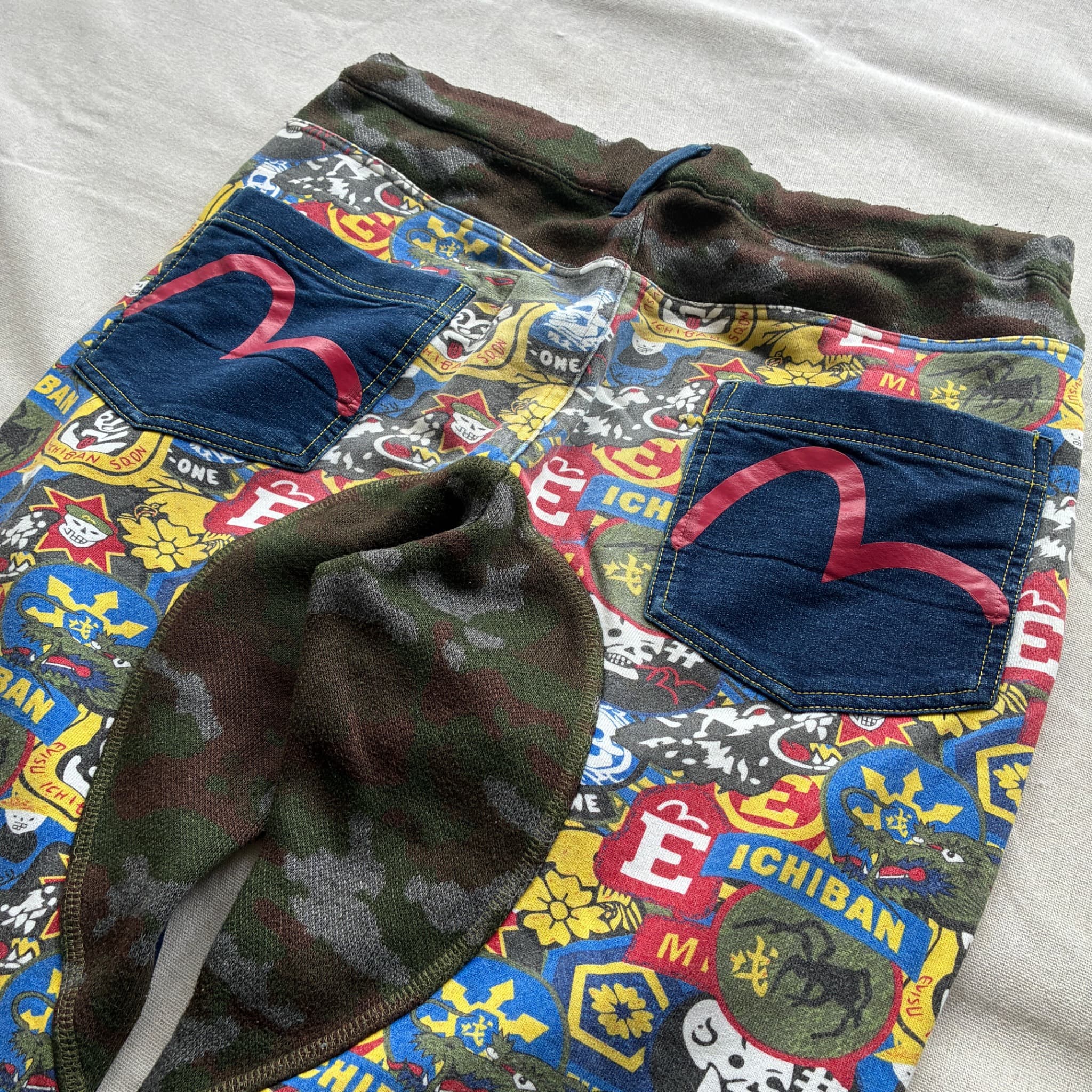 Evisu Ichiban All-Over Print Sweatpants Navy Blue Size S — photo 3 of 7