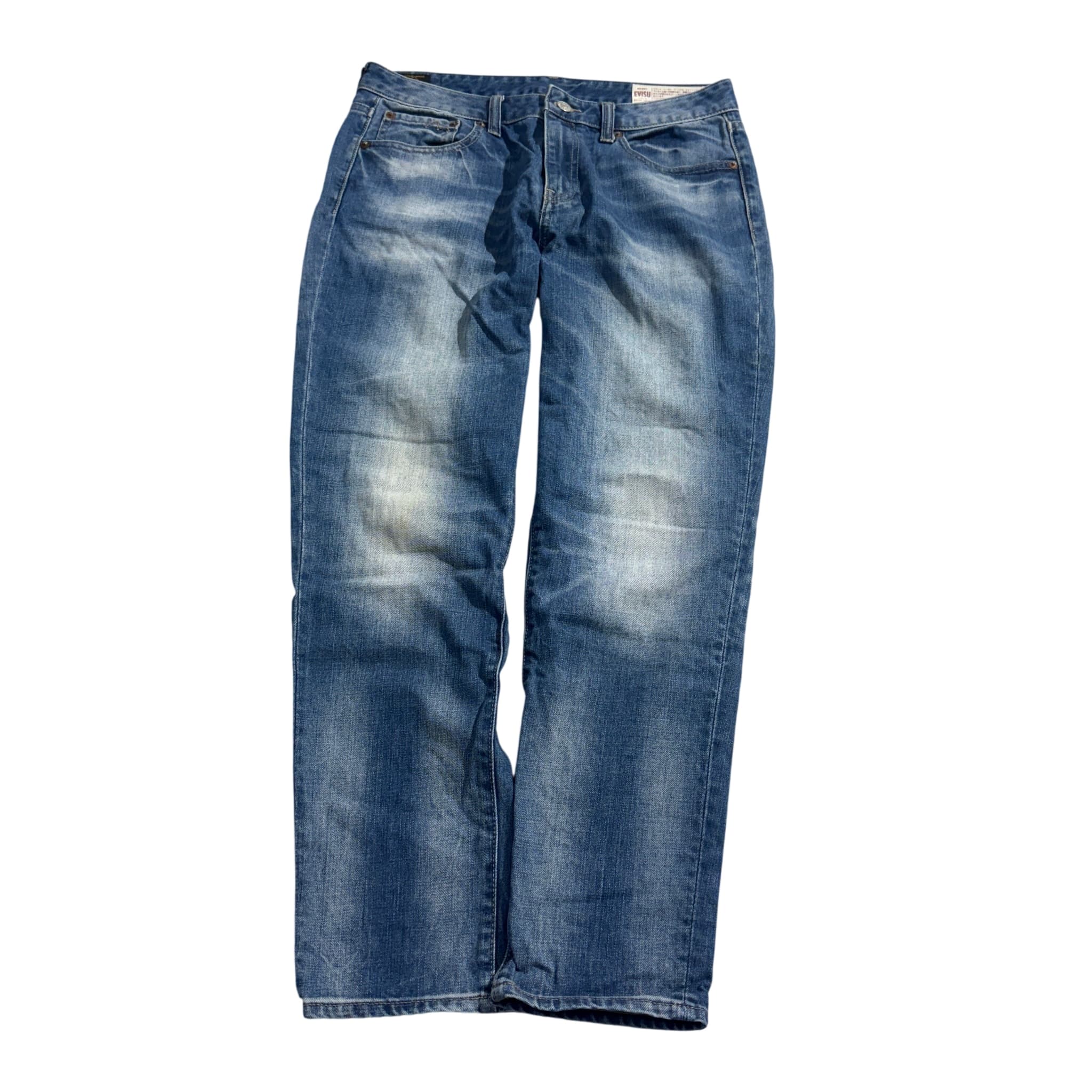 Evisu Men's Blue Denim Jeans With Floral Patchwork Detail Size 28 — photo 1 of 6