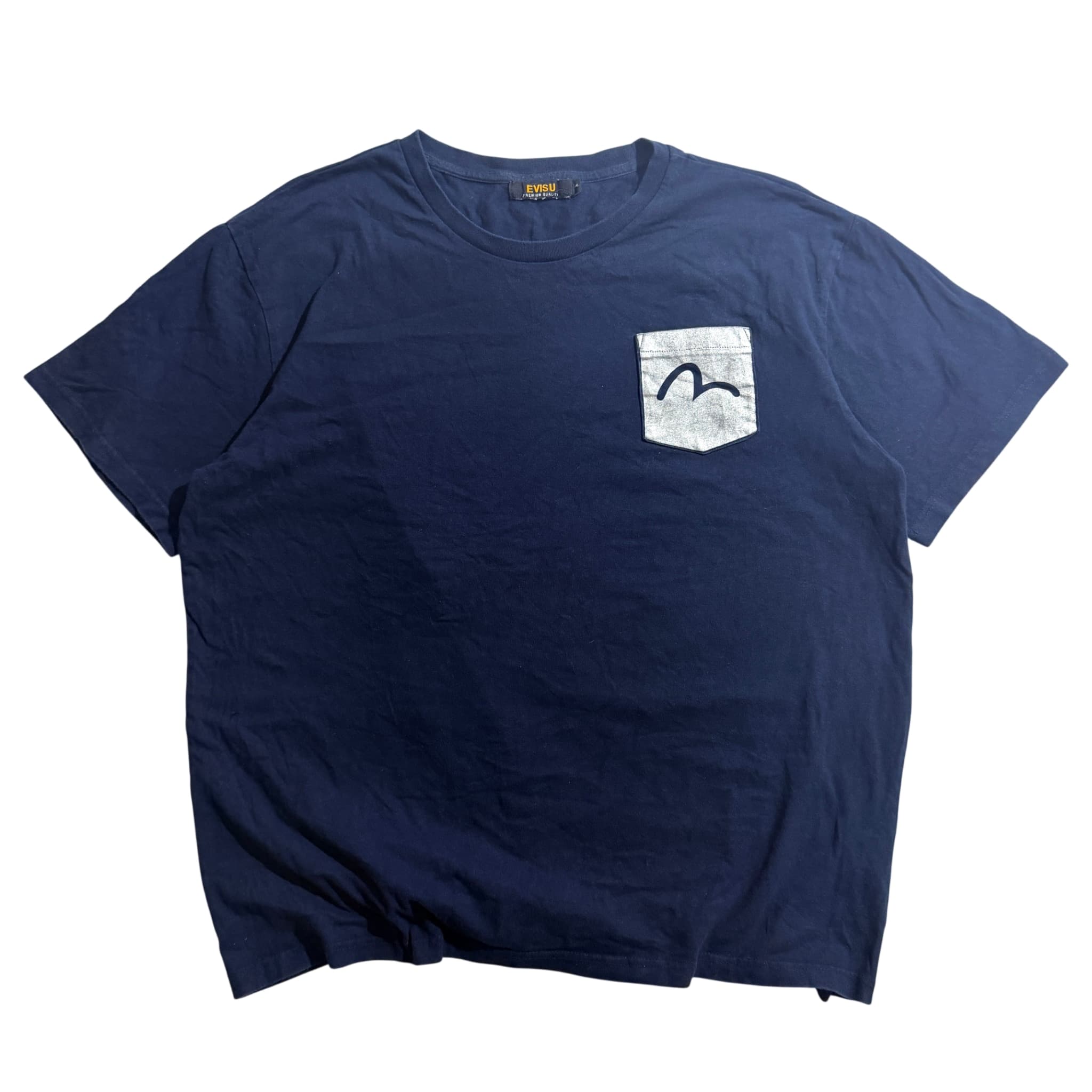 Evisu Navy Blue Metallic Seagull Pocket T-Shirt — photo 1 of 8