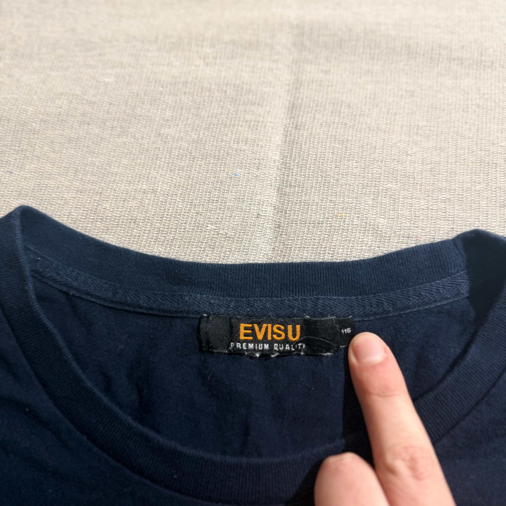 Evisu Navy Blue Metallic Seagull Pocket T-Shirt — photo 5 of 8