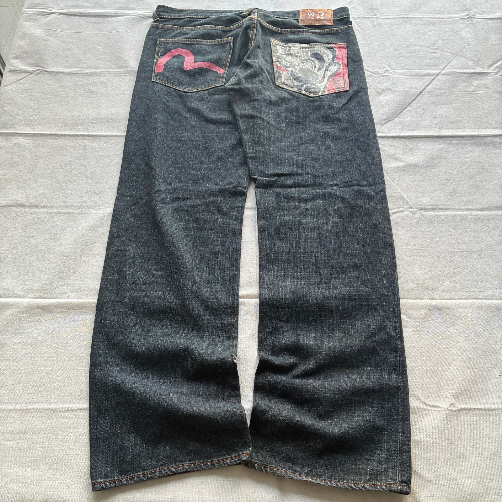 Evisu No. 2 Jeans Dark Wash Denim Baggy Vintage 2000s Release Size 38 — photo 4 of 7