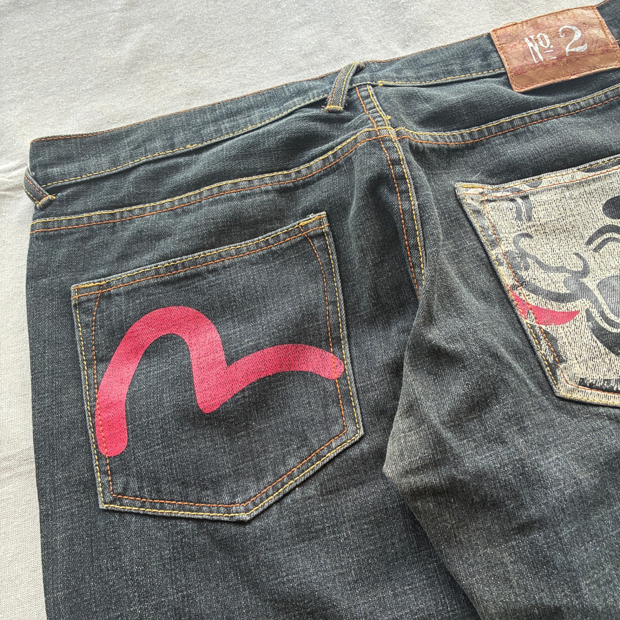 Evisu No. 2 Jeans Dark Wash Denim Baggy Vintage 2000s Release Size 38 — photo 5 of 7