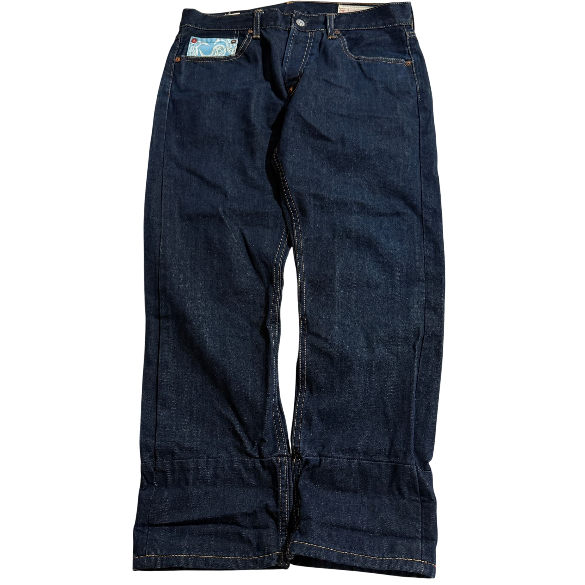 Evisu No. 2 Lot 2008 Dark Wash Denim Jeans With Paisley Detail Size 34 — photo 1 of 8