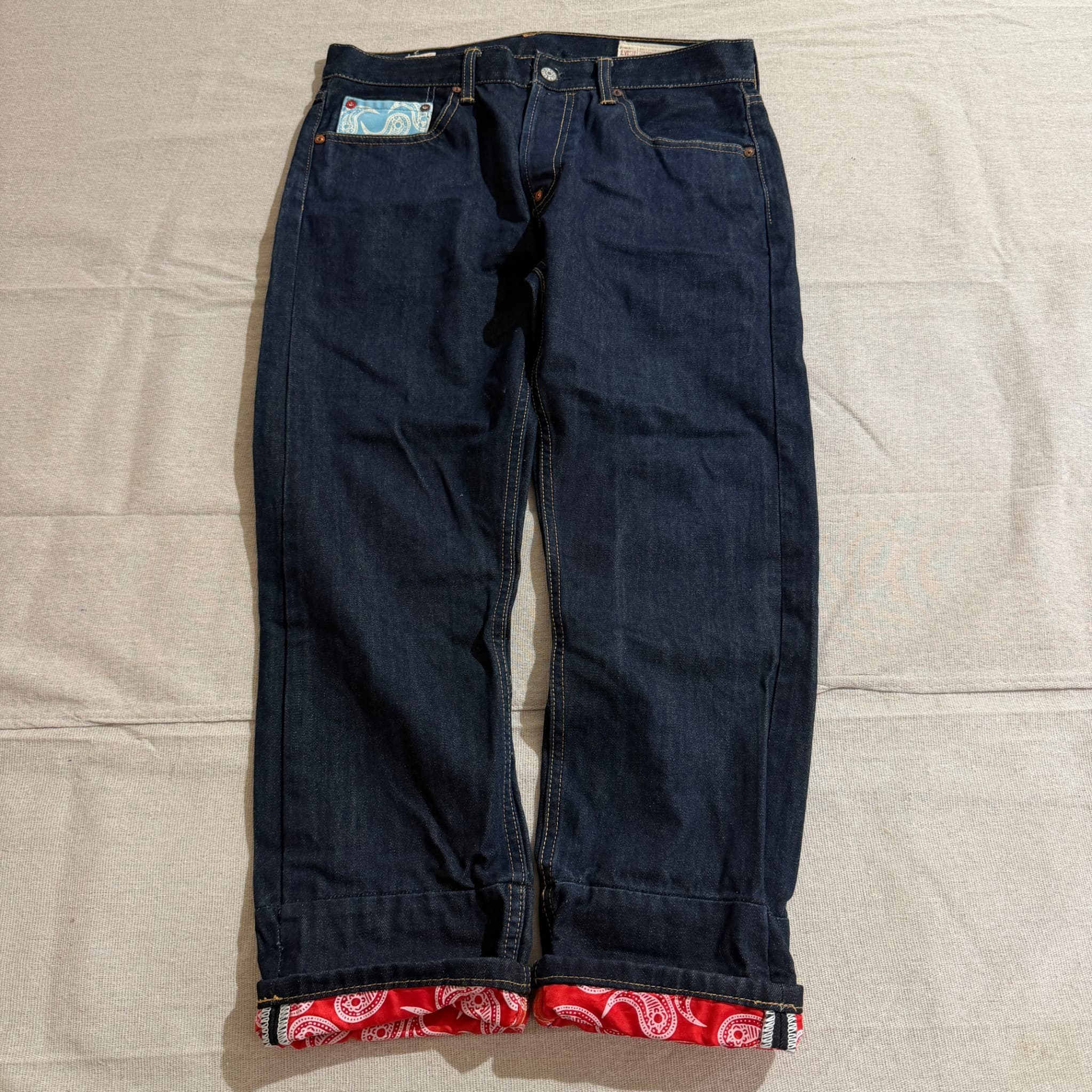 Evisu No. 2 Lot 2008 Dark Wash Denim Jeans With Paisley Detail Size 34 — photo 7 of 8