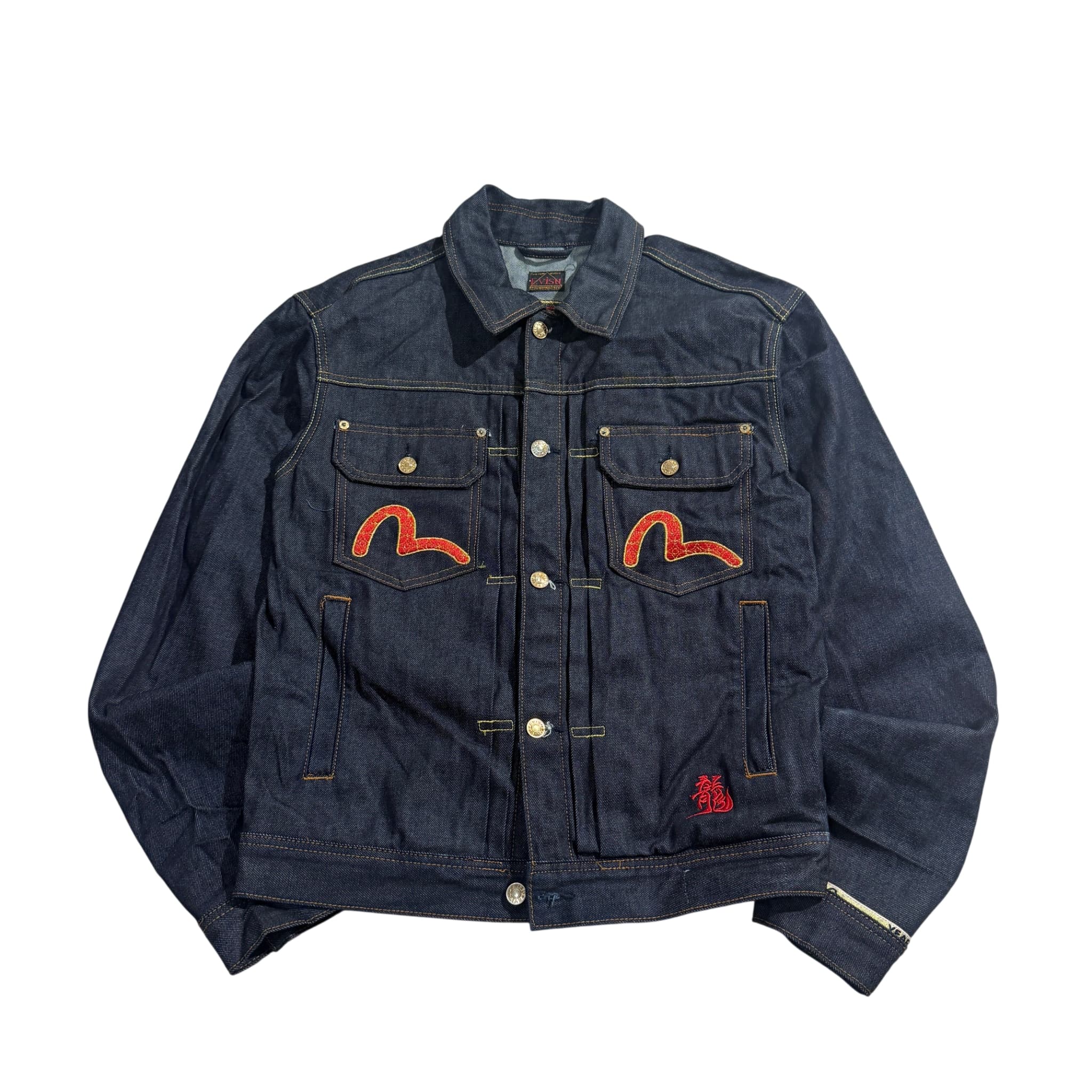 Evisu Raw Denim Jacket With Embroidered Seagull And Kanji Size S — photo 1 of 9
