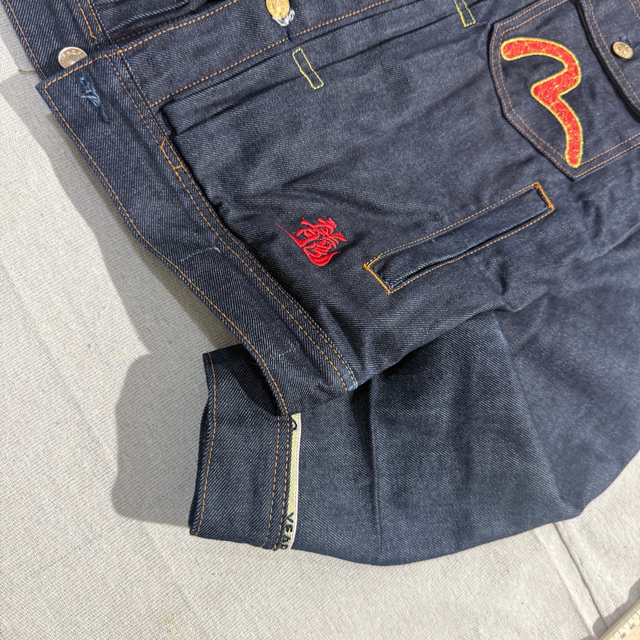 Evisu Raw Denim Jacket With Embroidered Seagull And Kanji Size S — photo 2 of 9