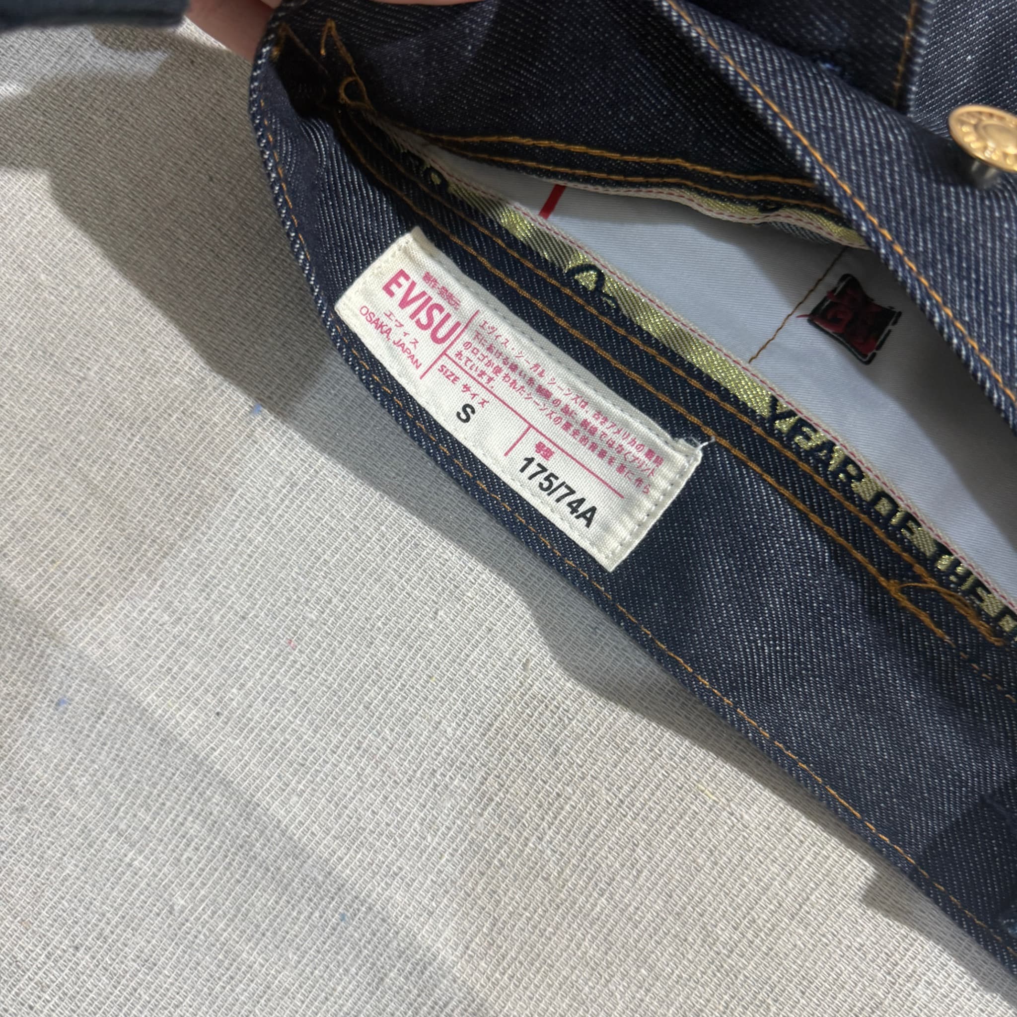 Evisu Raw Denim Jacket With Embroidered Seagull And Kanji Size S — photo 5 of 9