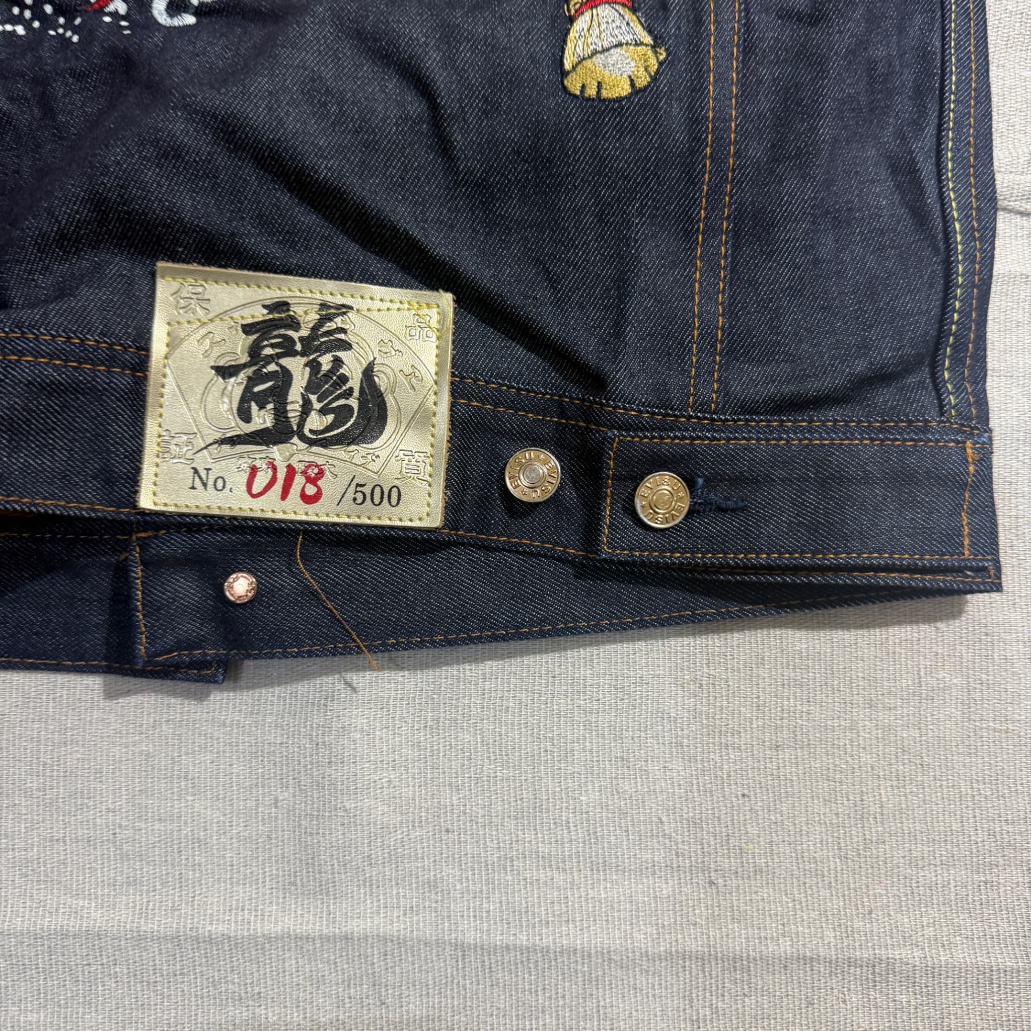 Evisu Raw Denim Jacket With Embroidered Seagull And Kanji Size S — photo 6 of 9
