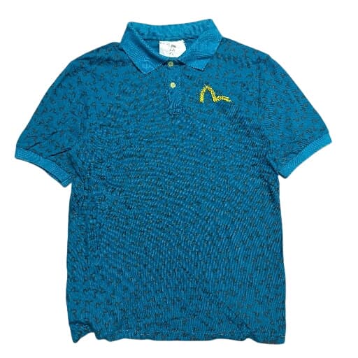 Evisu Seagull Logo All-Over Print Polo Shirt Blue Size XL — photo 1 of 8
