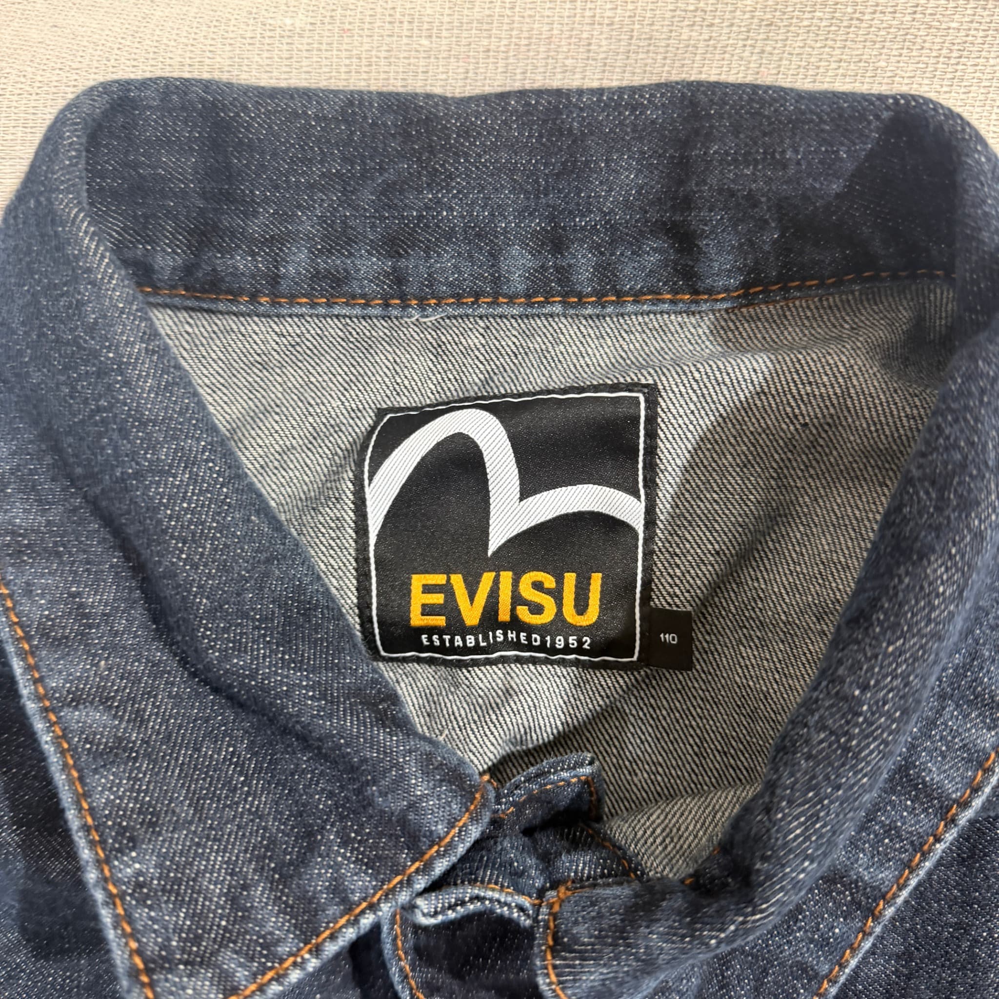 Evisu Seagull Logo Dark Wash Denim Jacket Size 110 — photo 6 of 8