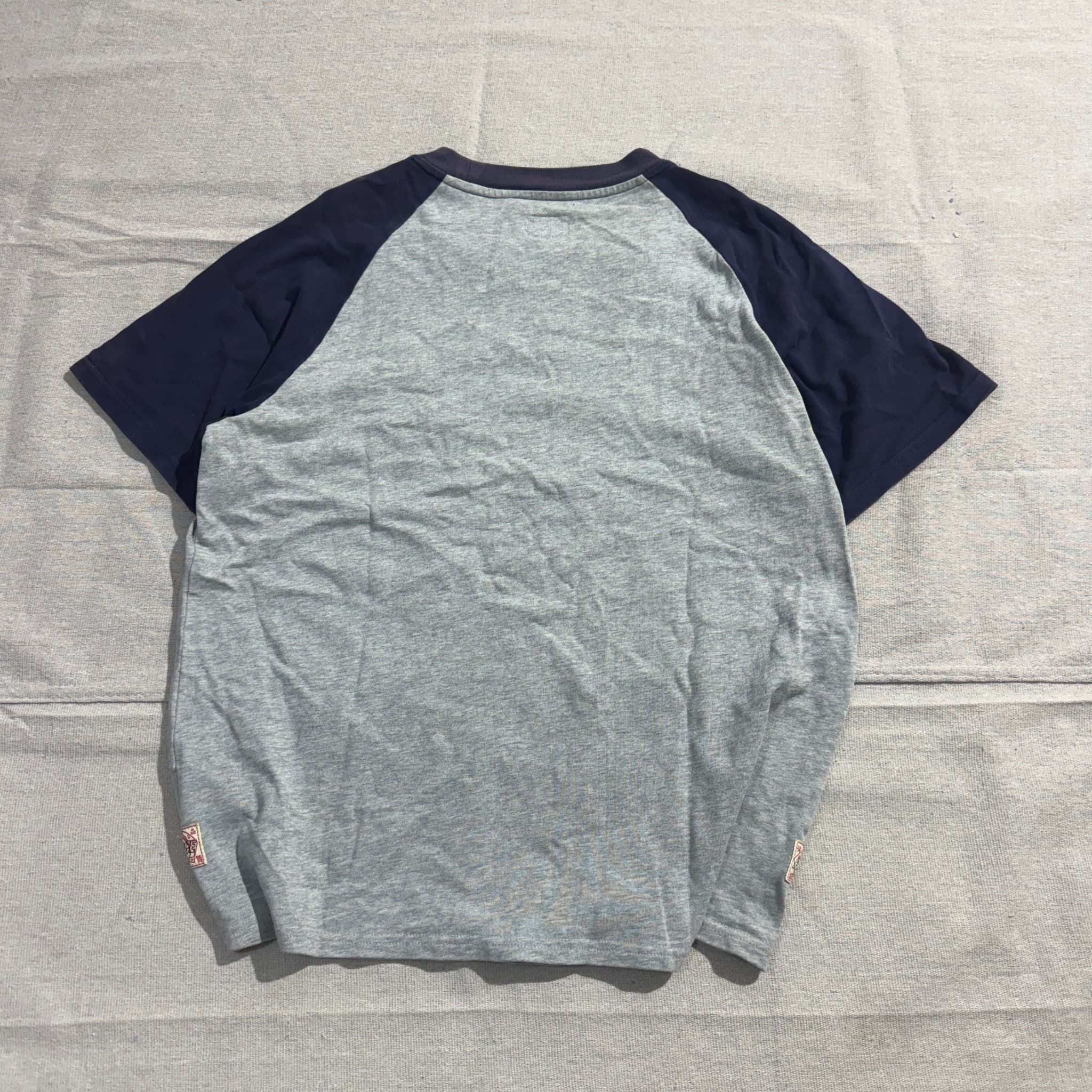 Evisu Seagull Logo Raglan T-Shirt Grey Navy Blue Size L — photo 5 of 6