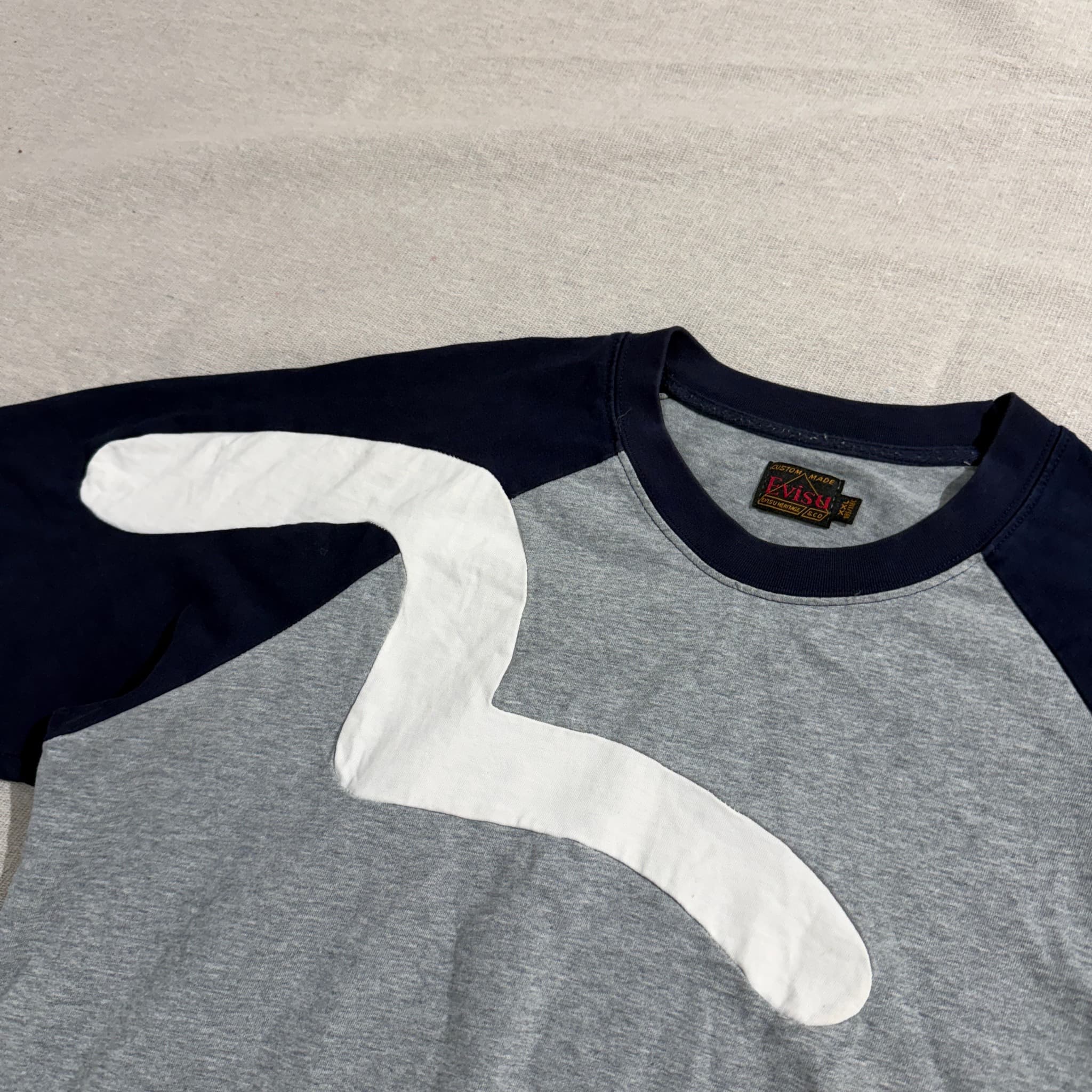Evisu Seagull Logo Raglan T-Shirt Grey Navy XXL — photo 2 of 7