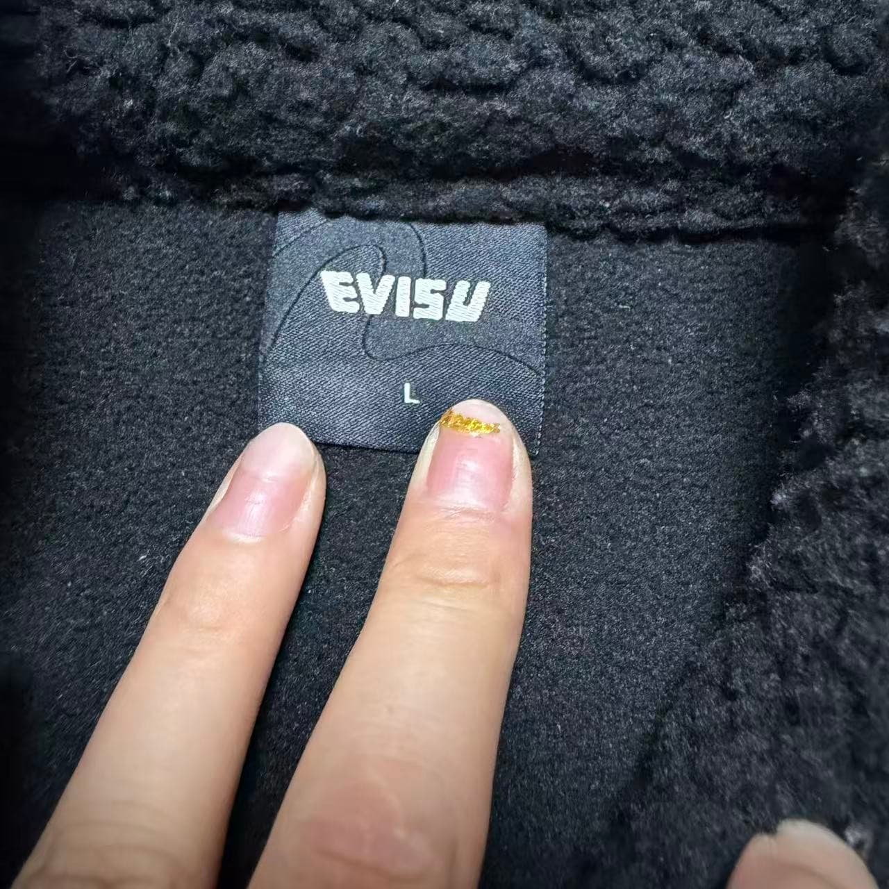 Evisu Seagull Logo Sherpa Fleece Jacket Black — photo 3 of 8