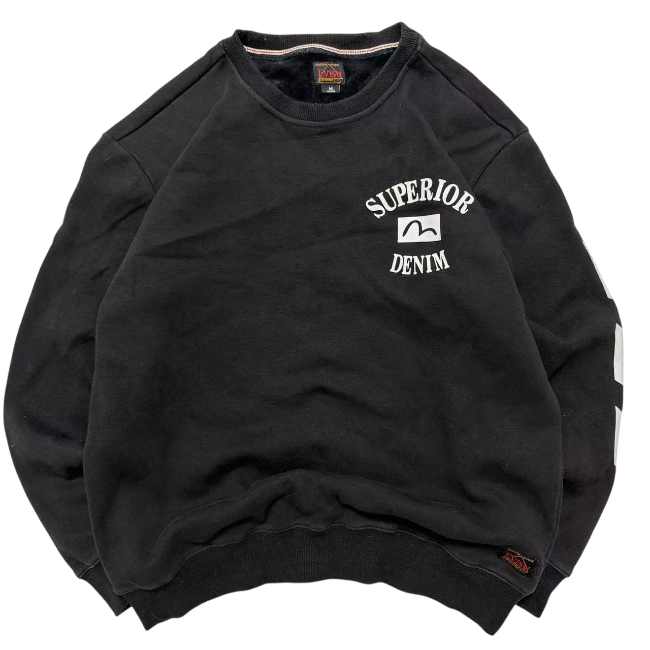 Evisu Superior Denim Graphic Sweatshirt Black M