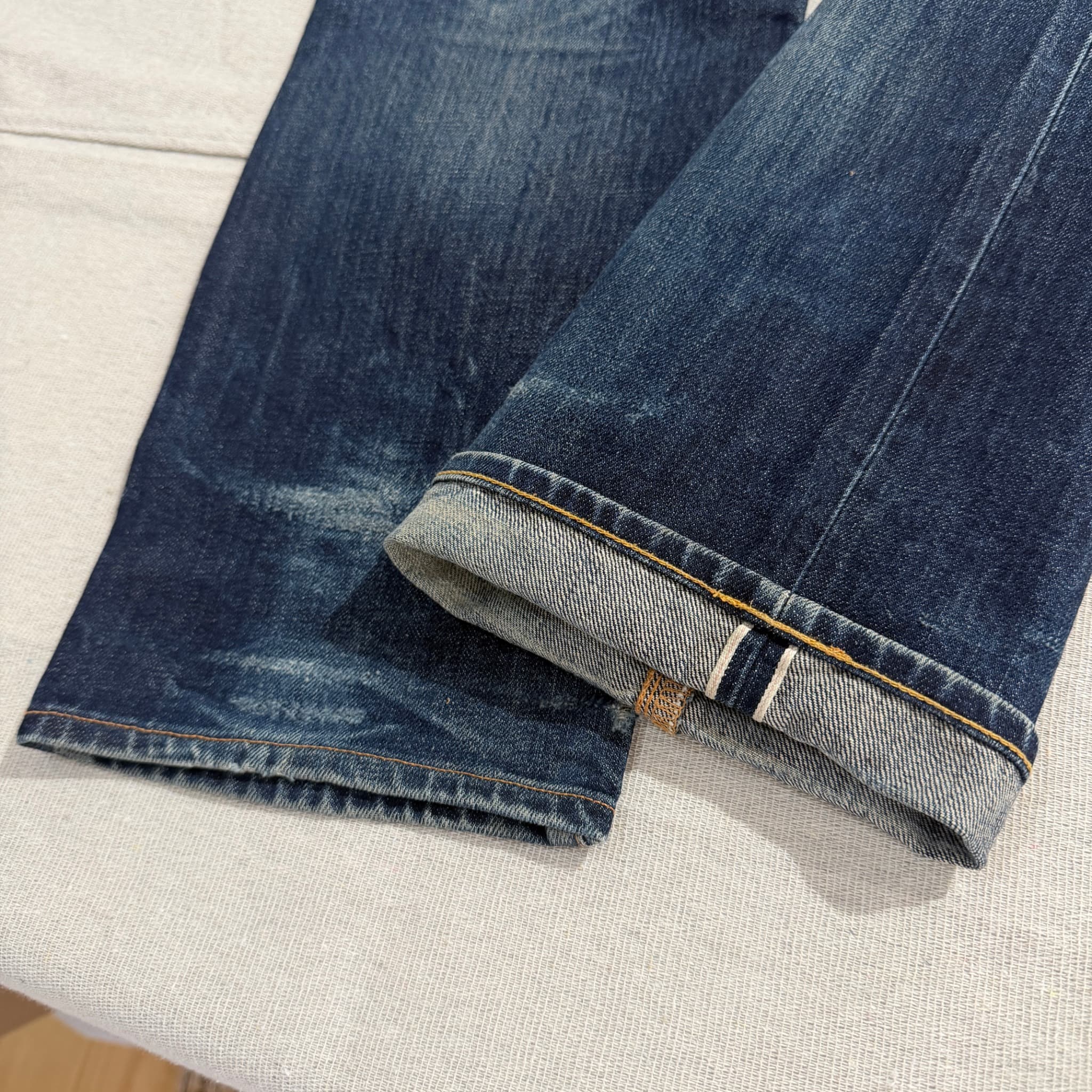 Evisu Vintage Selvedge Denim Jeans Blue Painted Pockets Size 32x34 — photo 6 of 11
