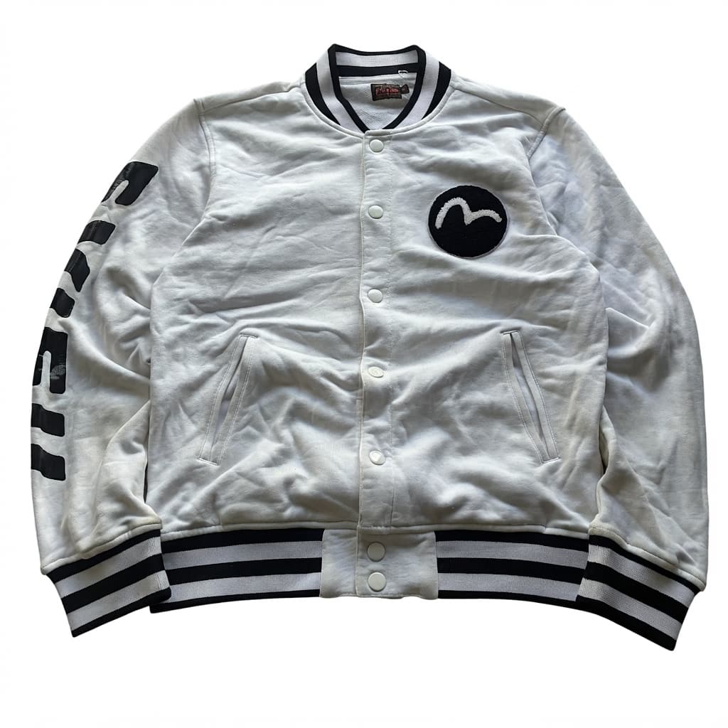 Evisu White Black Varsity Sweatshirt Jacket M — photo 1 of 7