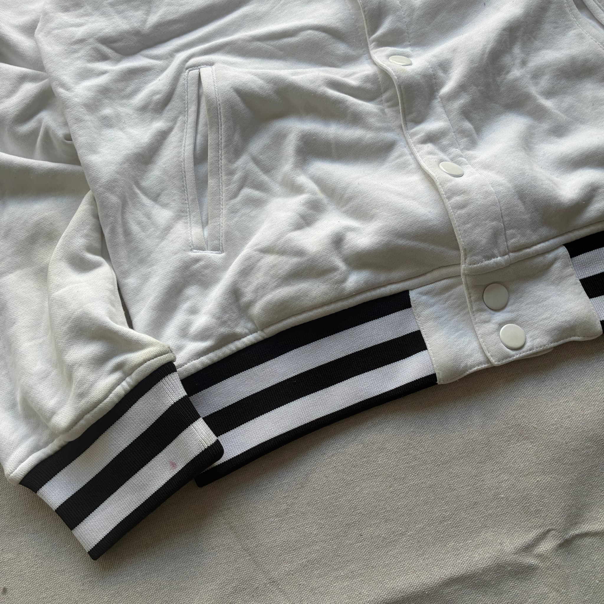 Evisu White Black Varsity Sweatshirt Jacket M — photo 2 of 7