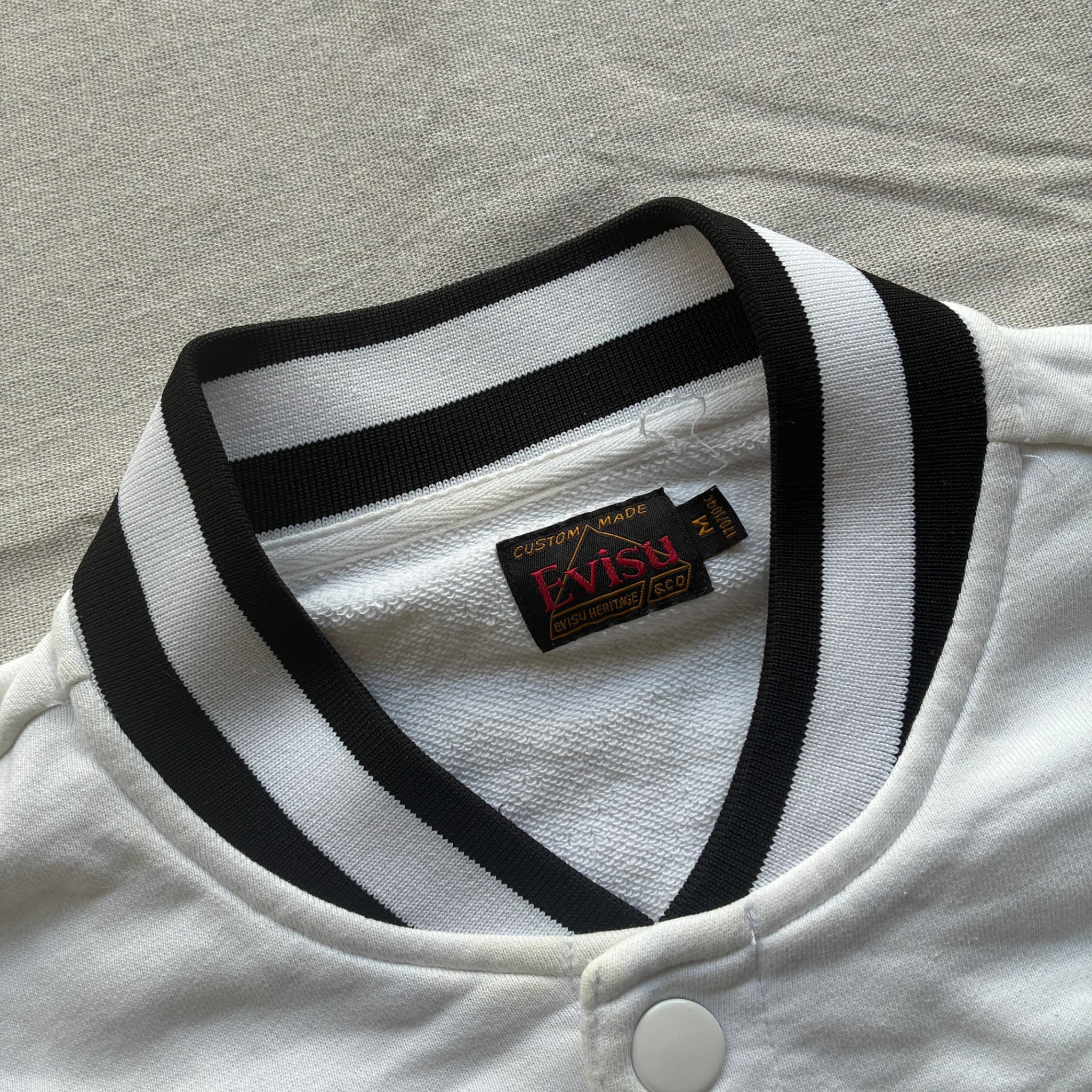 Evisu White Black Varsity Sweatshirt Jacket M — photo 4 of 7