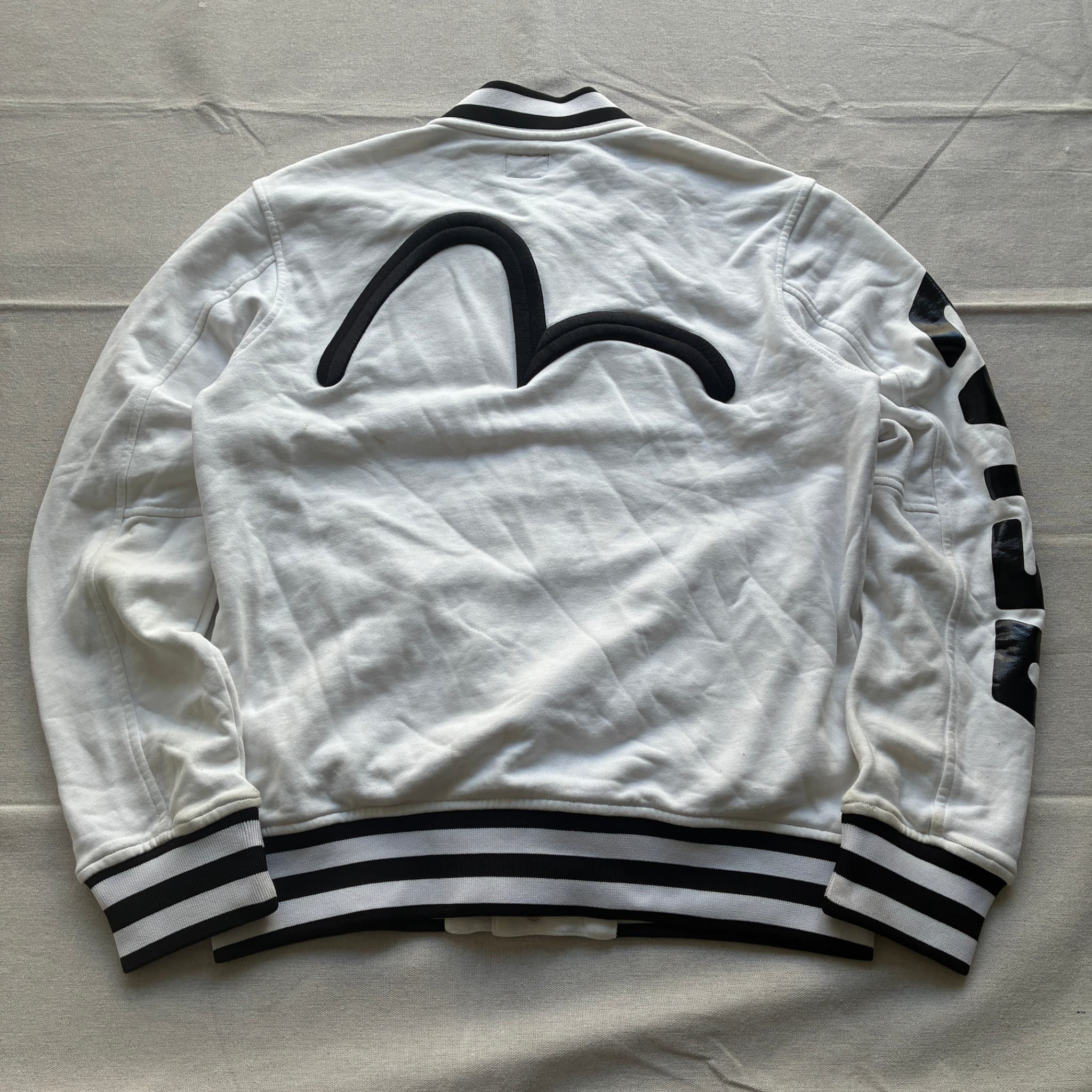 Evisu White Black Varsity Sweatshirt Jacket M — photo 6 of 7