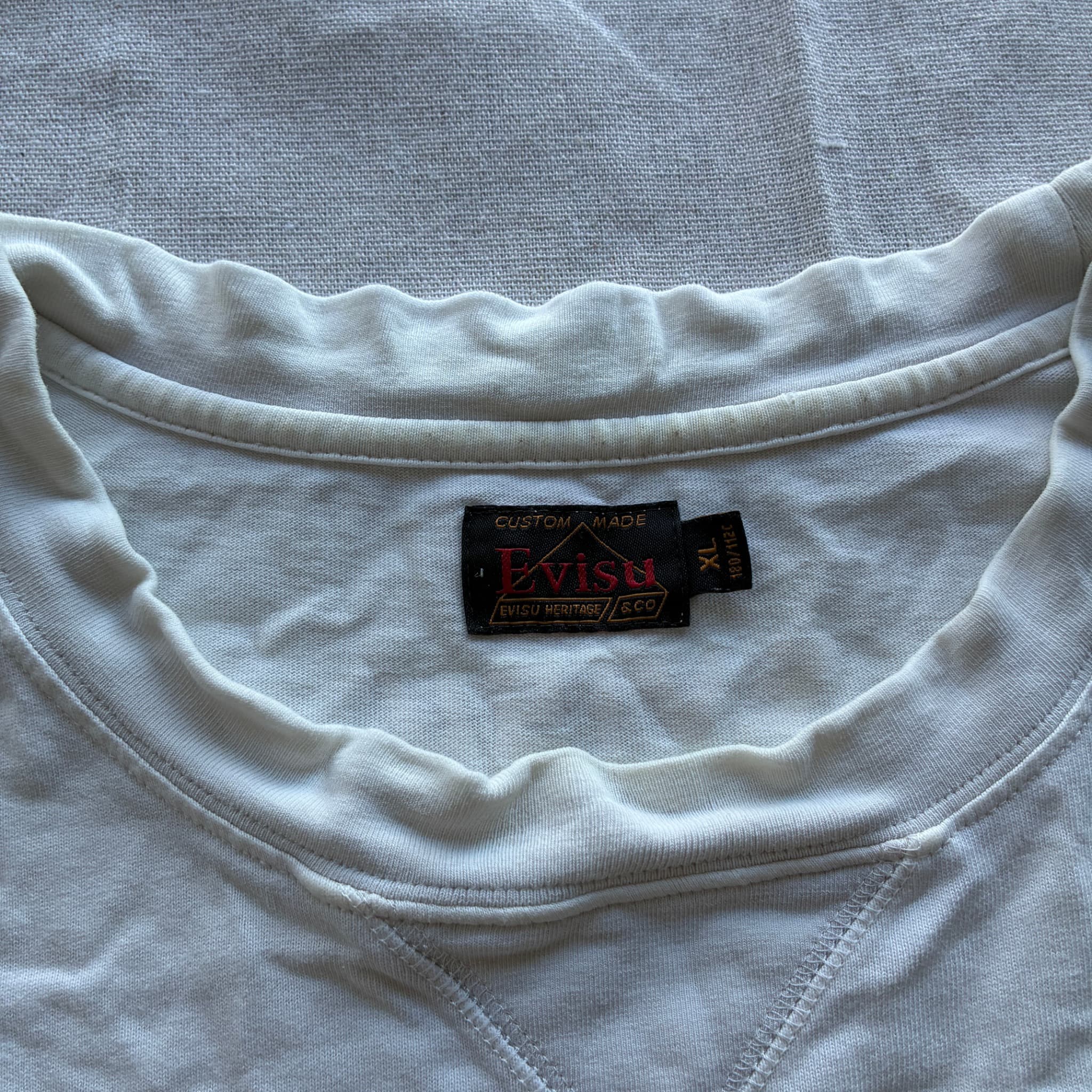 Evisu White T-Shirt With Embroidered Seagull Aztec Pattern Size XL — photo 4 of 8