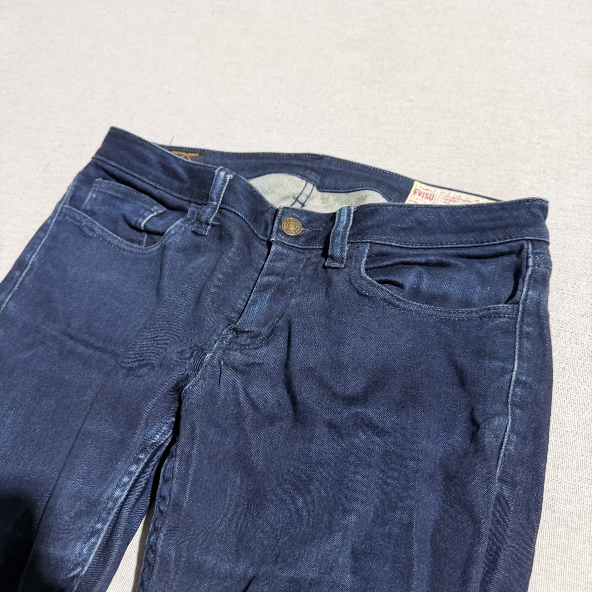 Evisu Women's Dark Wash Jeans With Pink Painted Seagull Logo Size 29 — photo 6 of 11