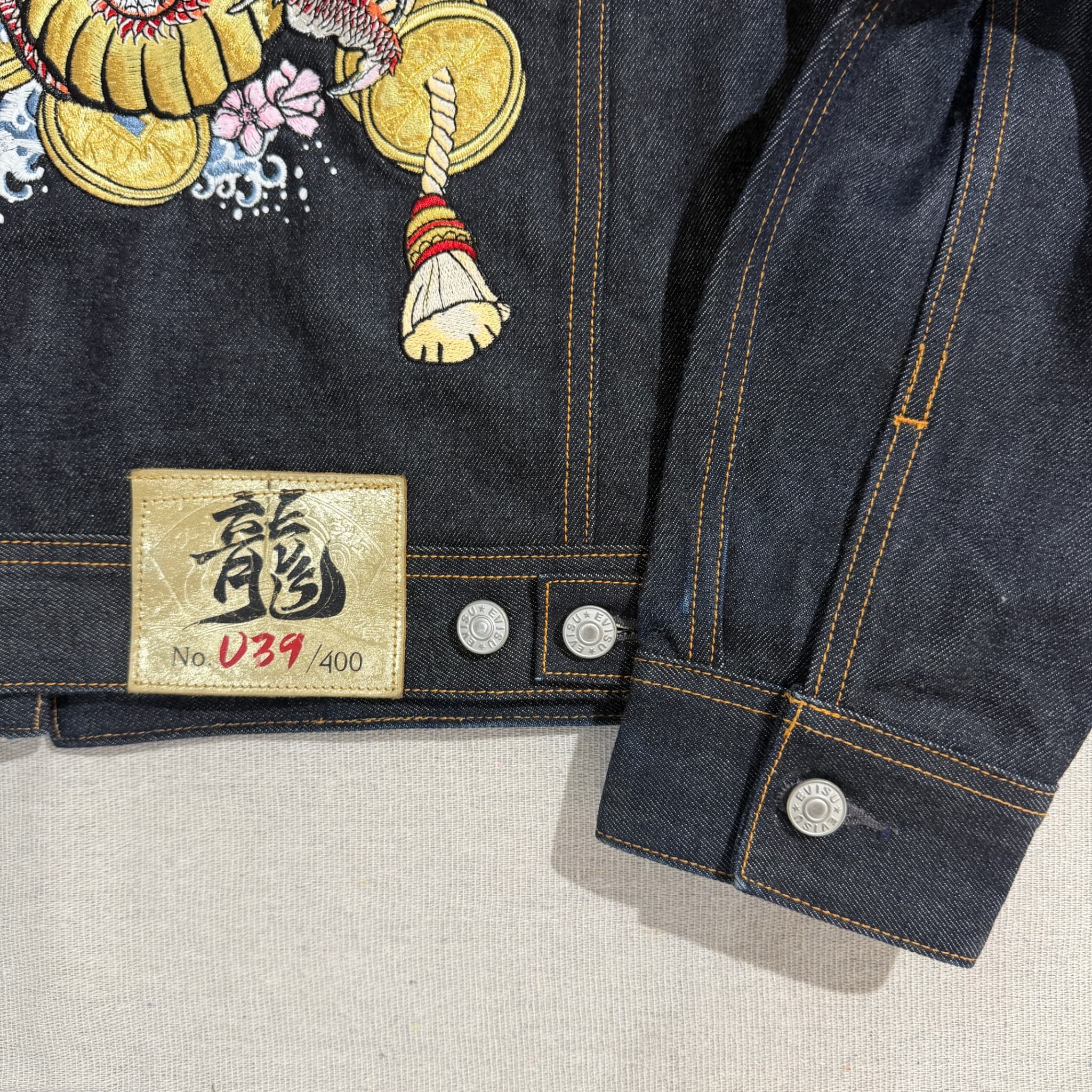 Evisu Year of the Dragon Denim Jacket Dark Blue Embroidered Size M — photo 3 of 14